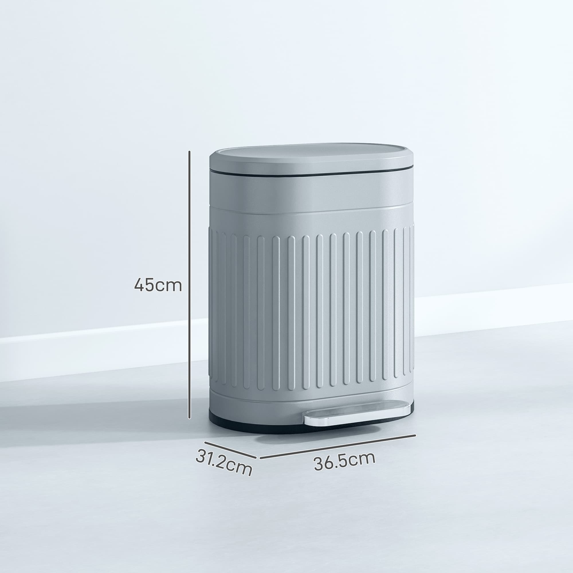 Grey 20L Pedal Bin with Soft-Close Lid for Kitchen Use - image 10