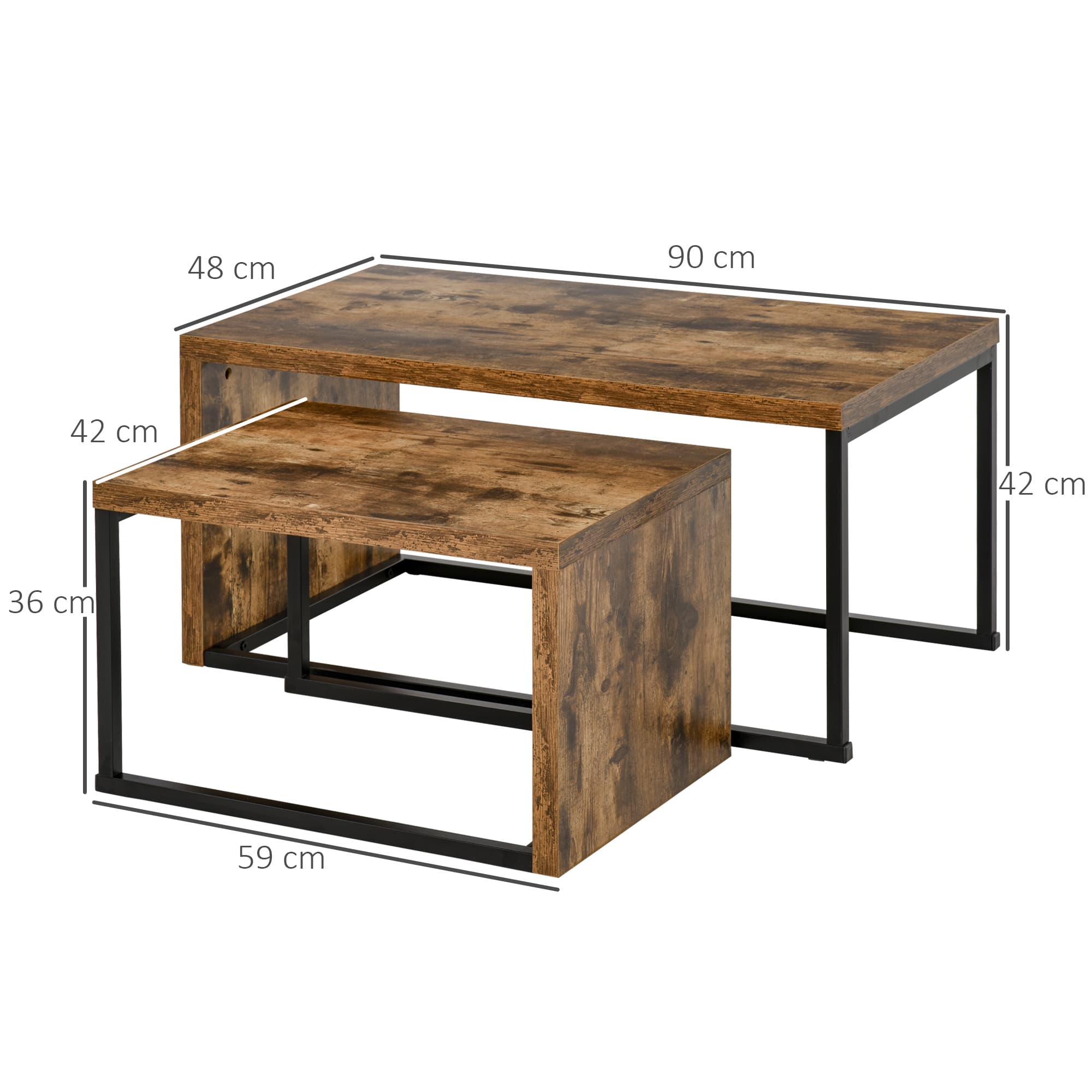 Versatile Rustic Brown Nesting Coffee Tables for Modern Homes - image 4