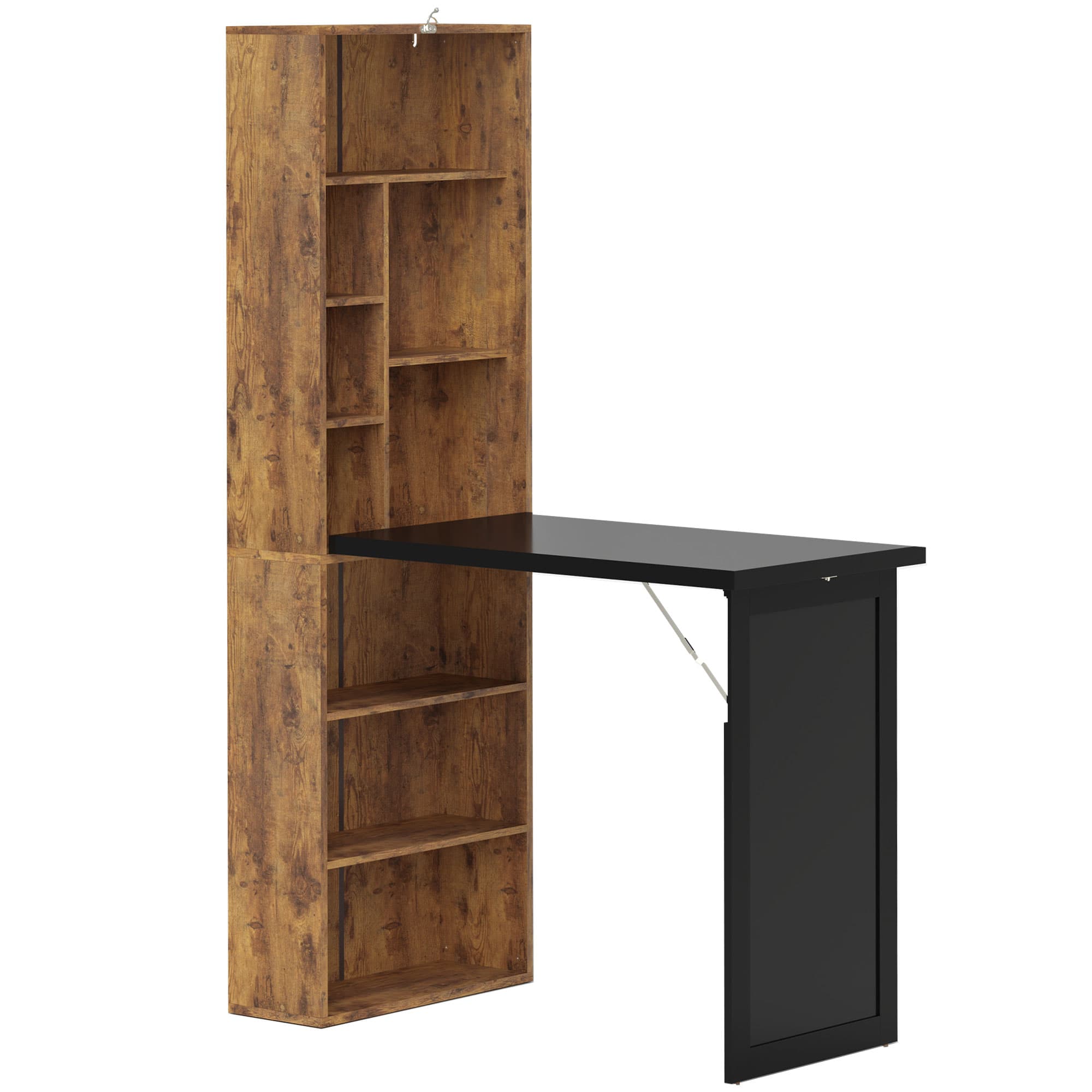 Transform Your Space with this Rustic Fold-Out Desk - Rustic Brown
