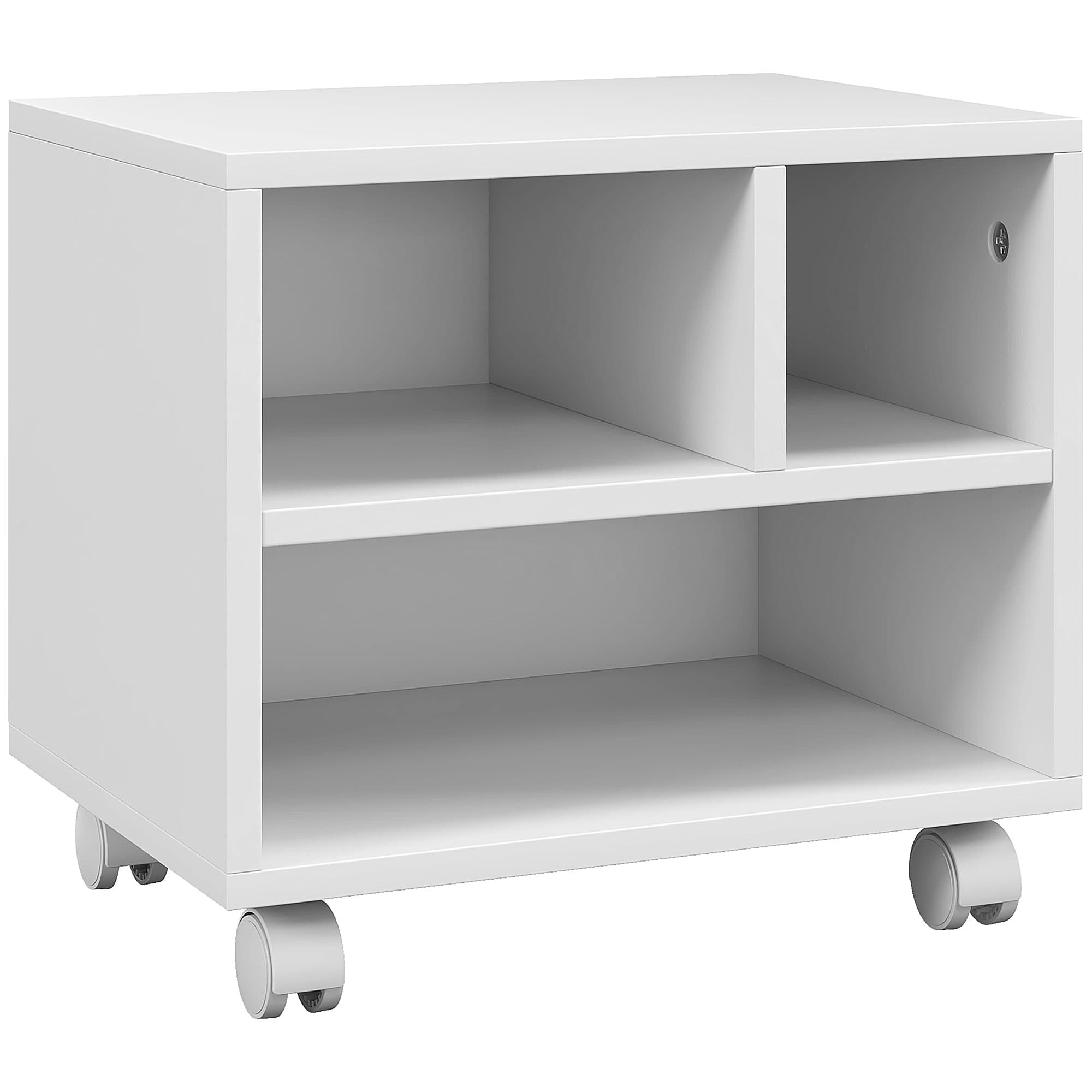 Mobile white printer cabinet with three compartments - image 6