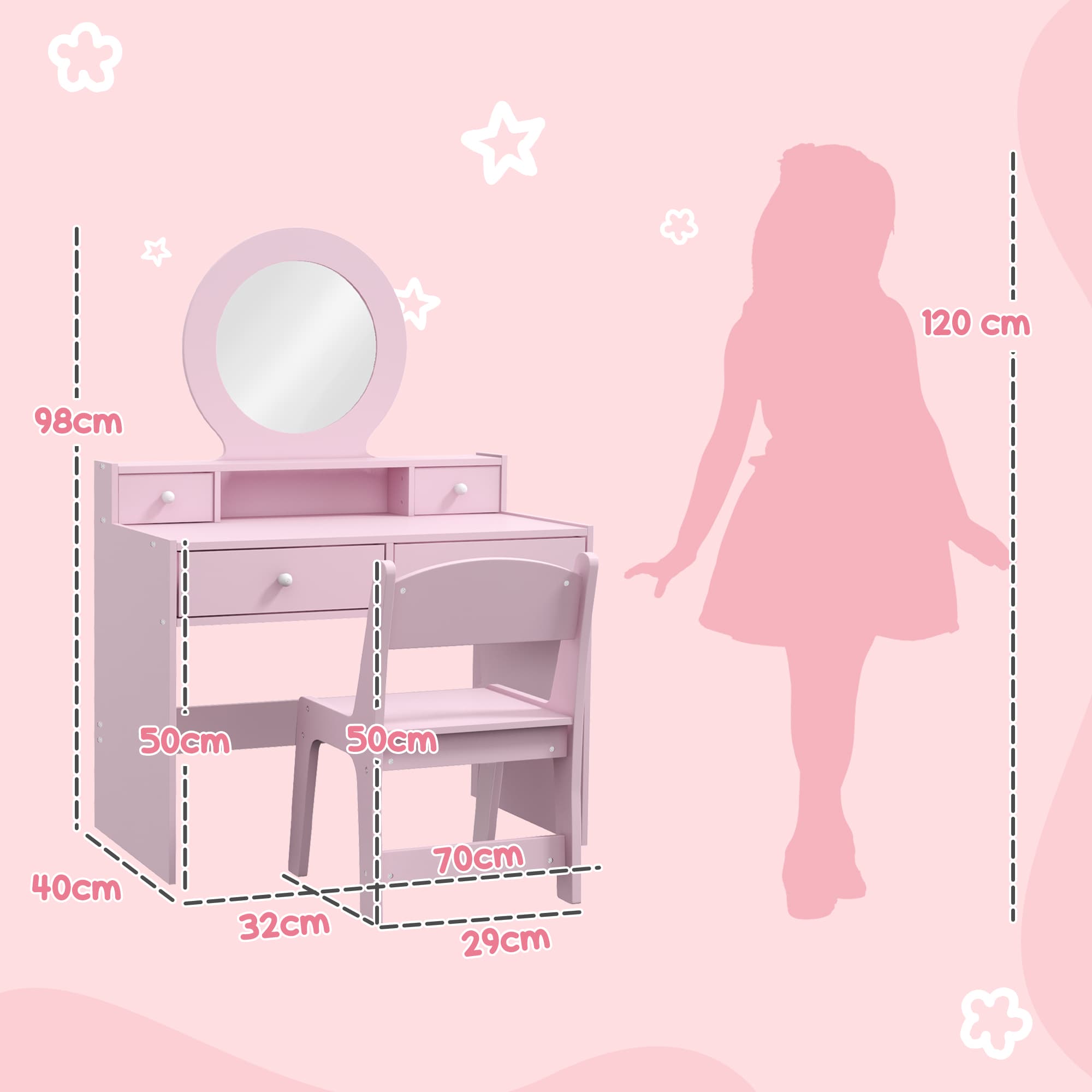 Transform Playtime with this Pink Kids Dressing Table Set - image 1