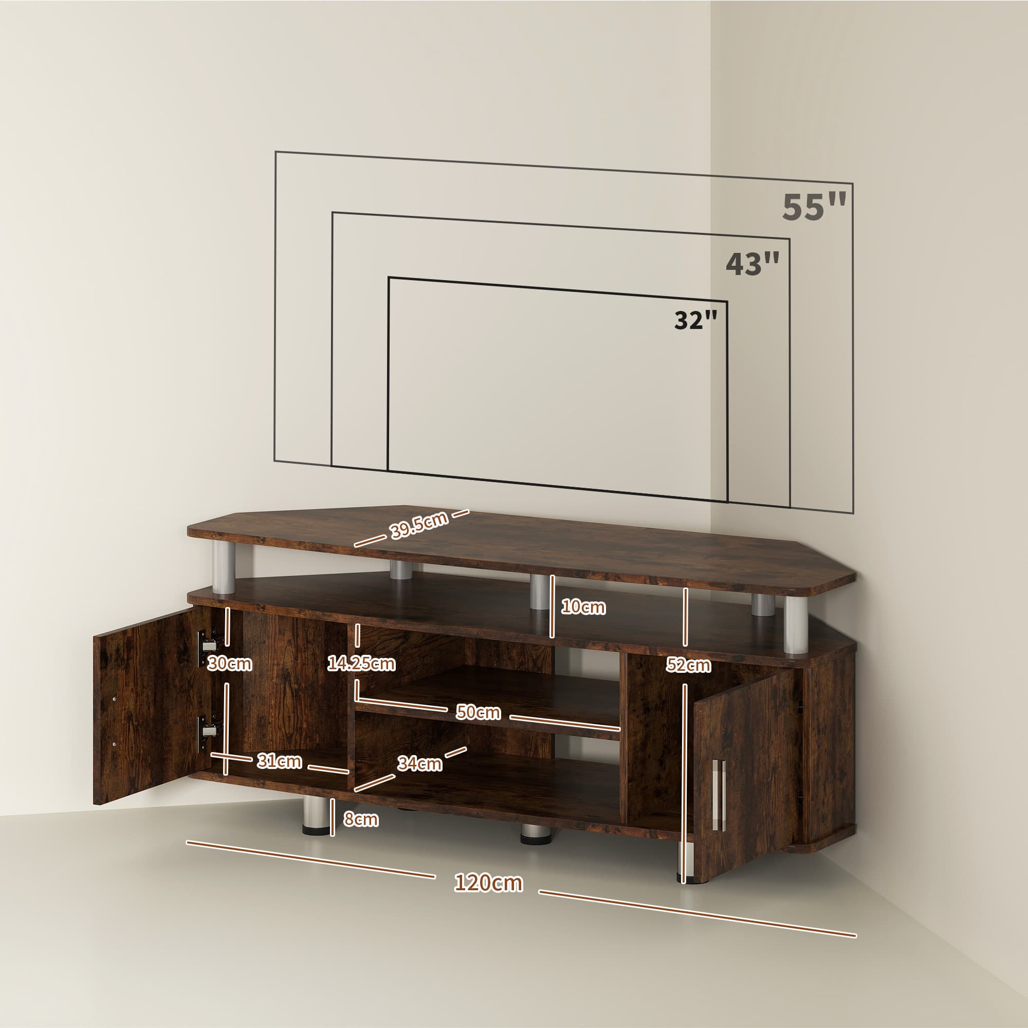 Transform Your Living Room with this Rustic Brown TV Unit - image 5