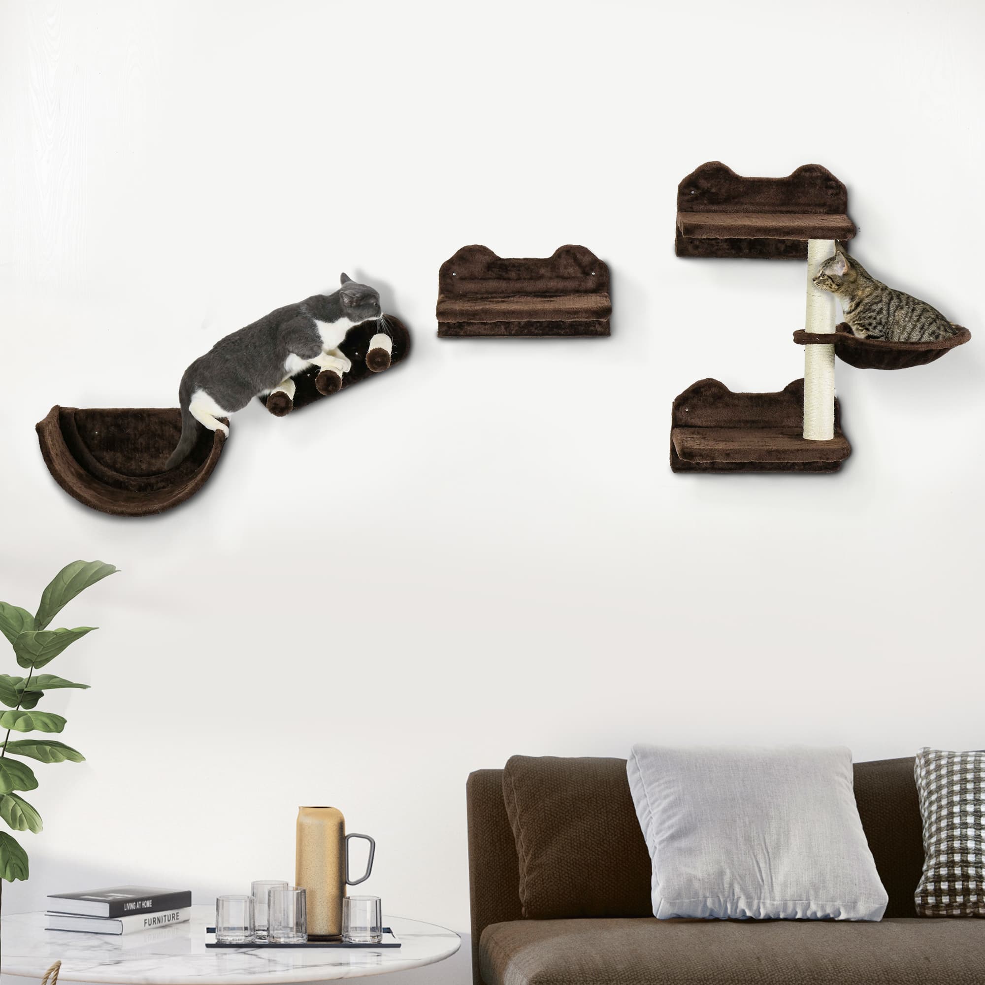 Transform Your Space with PawHut Wall-Mounted Cat Shelves - image 2