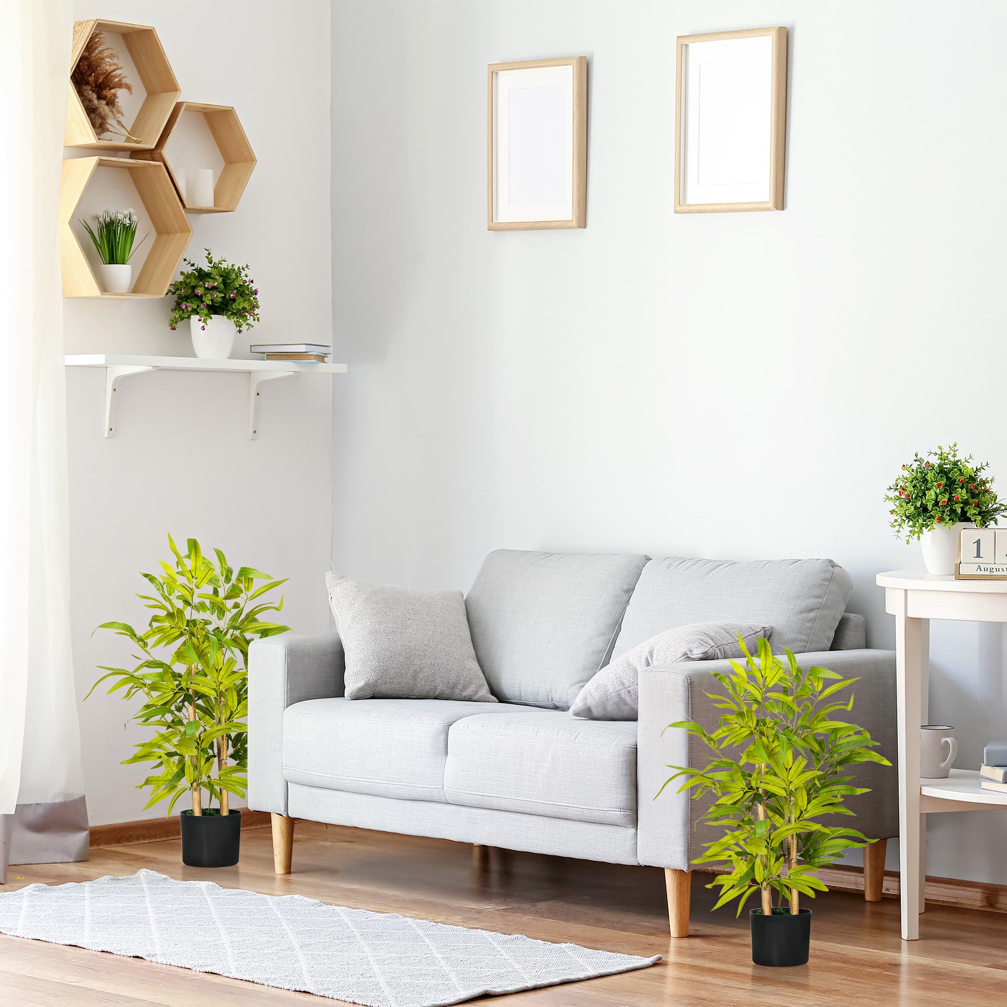 Two faux bamboo plants in black pots — 60cm, zero upkeep - image 4