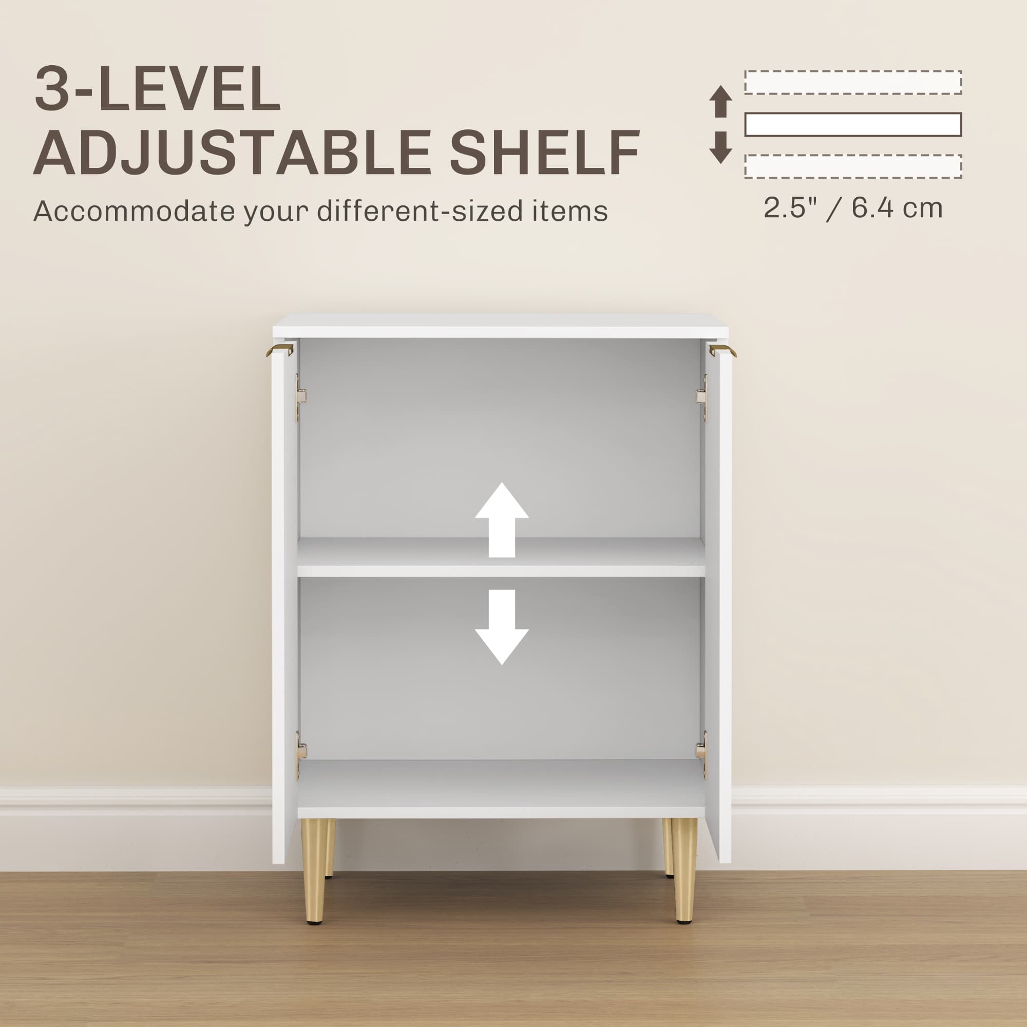 Effortless Organisation: Modern White Adjustable Sideboard - image 4
