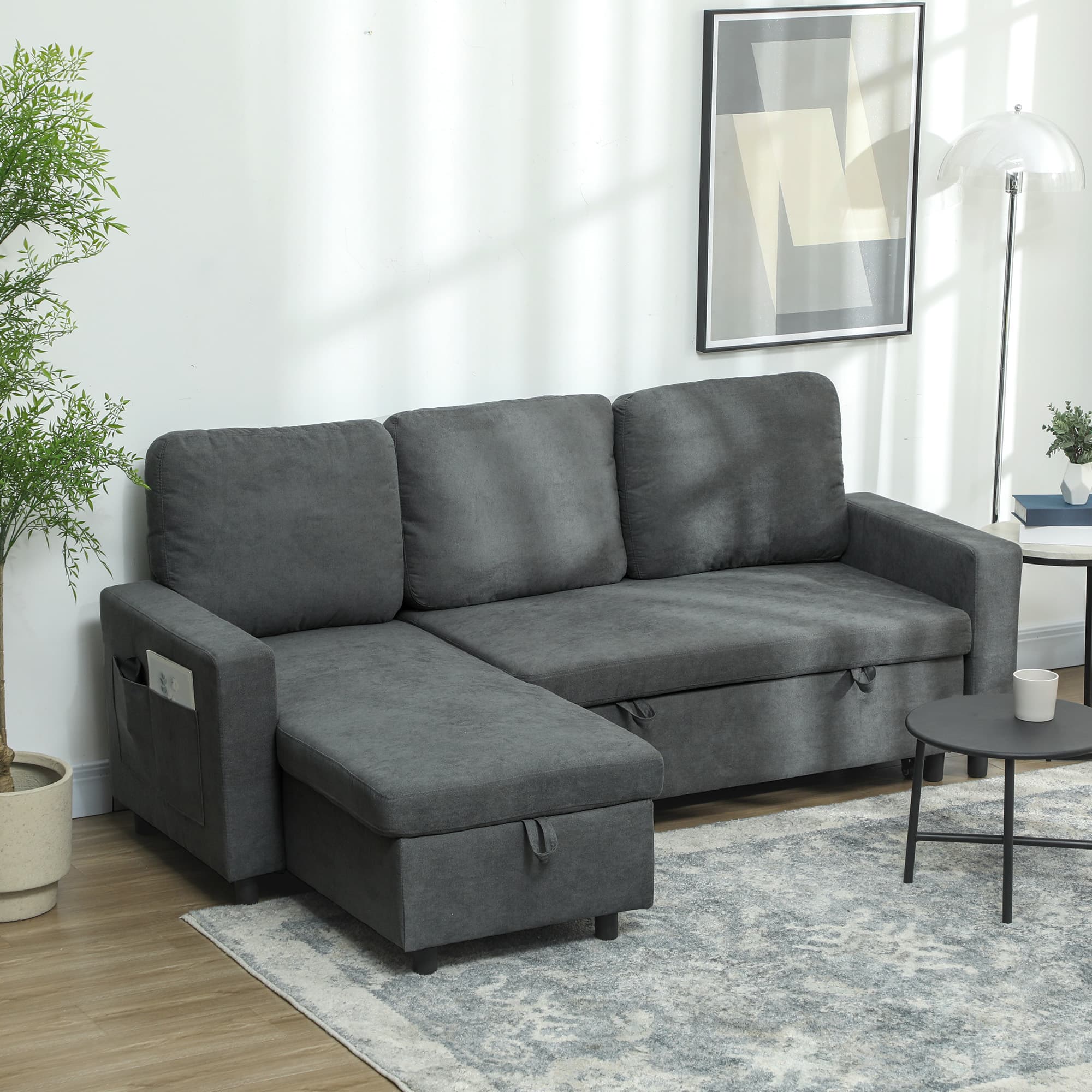 Transform Your Space with this Charcoal Grey Sofa Bed - image 2