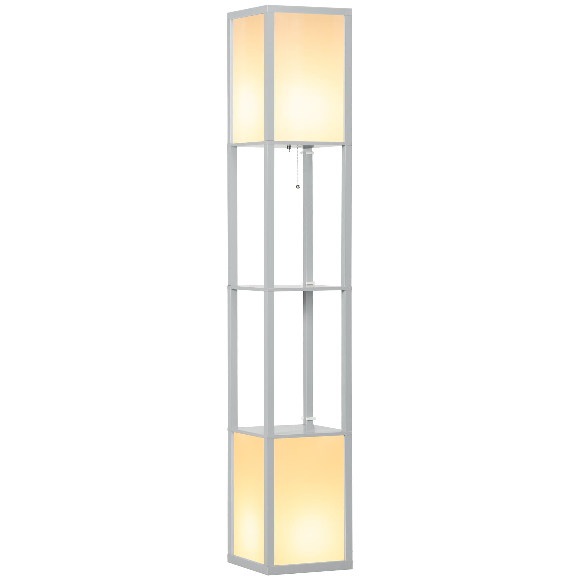 Transform Your Space With This Grey Shelf Floor Lamp - Light Grey