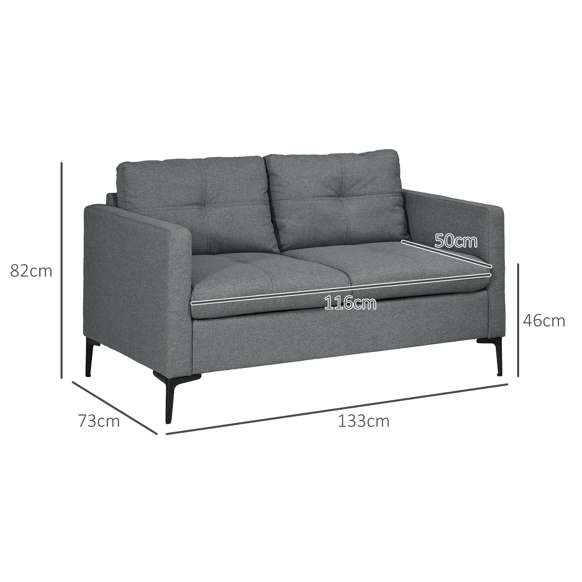 Transform Your Space with this Grey Two-Seater Sofa - image 4