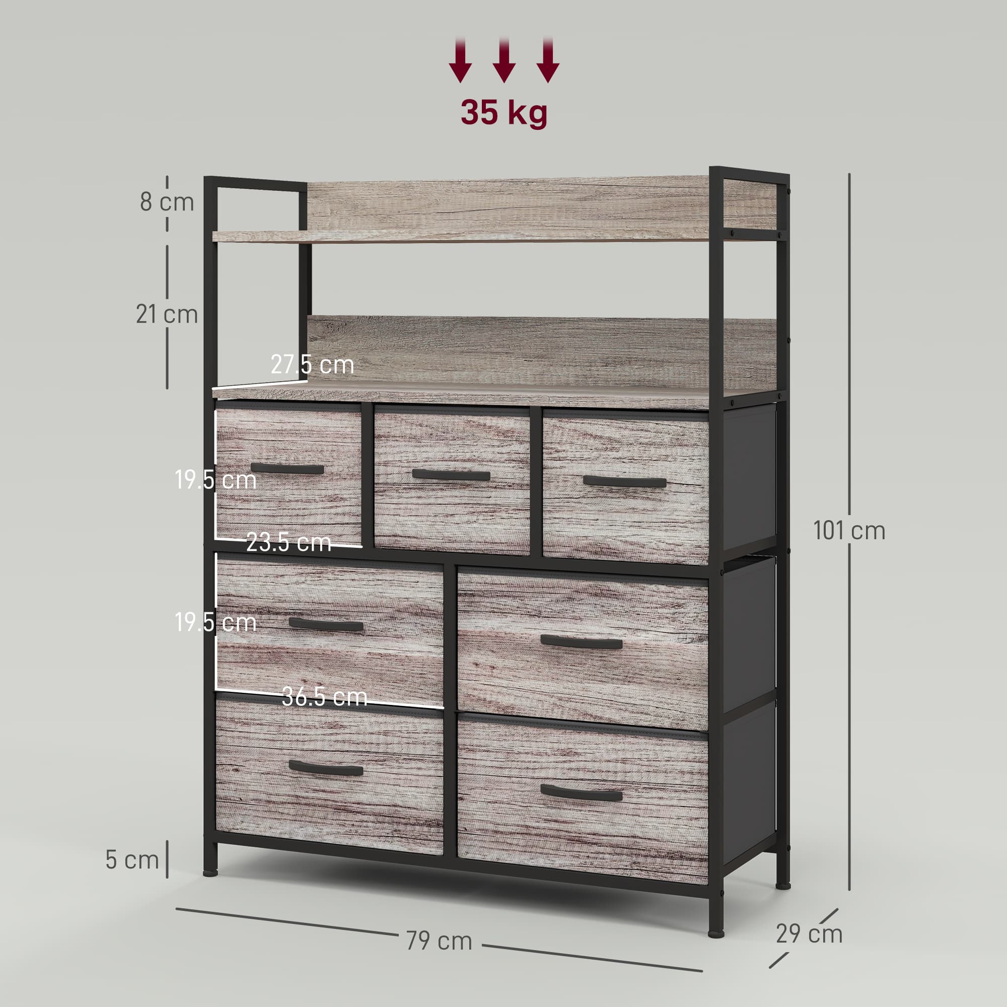 Transform Your Space with this 7-Drawer Rustic Grey Chest - image 3