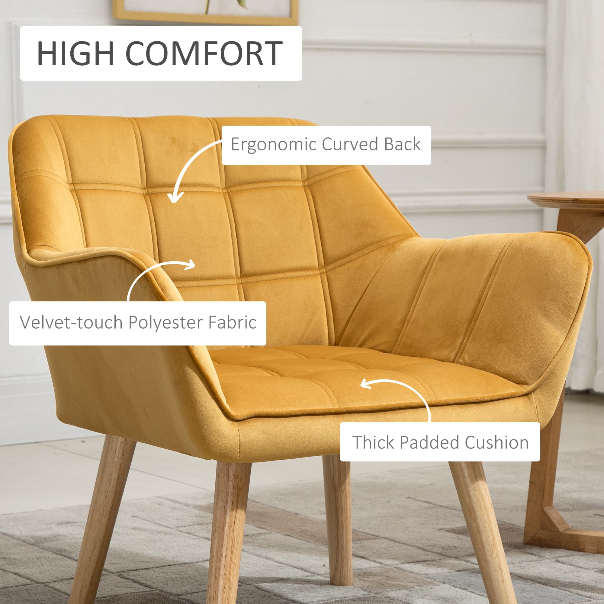 Transform Your Space with these Yellow Velvet Accent Chairs - image 4