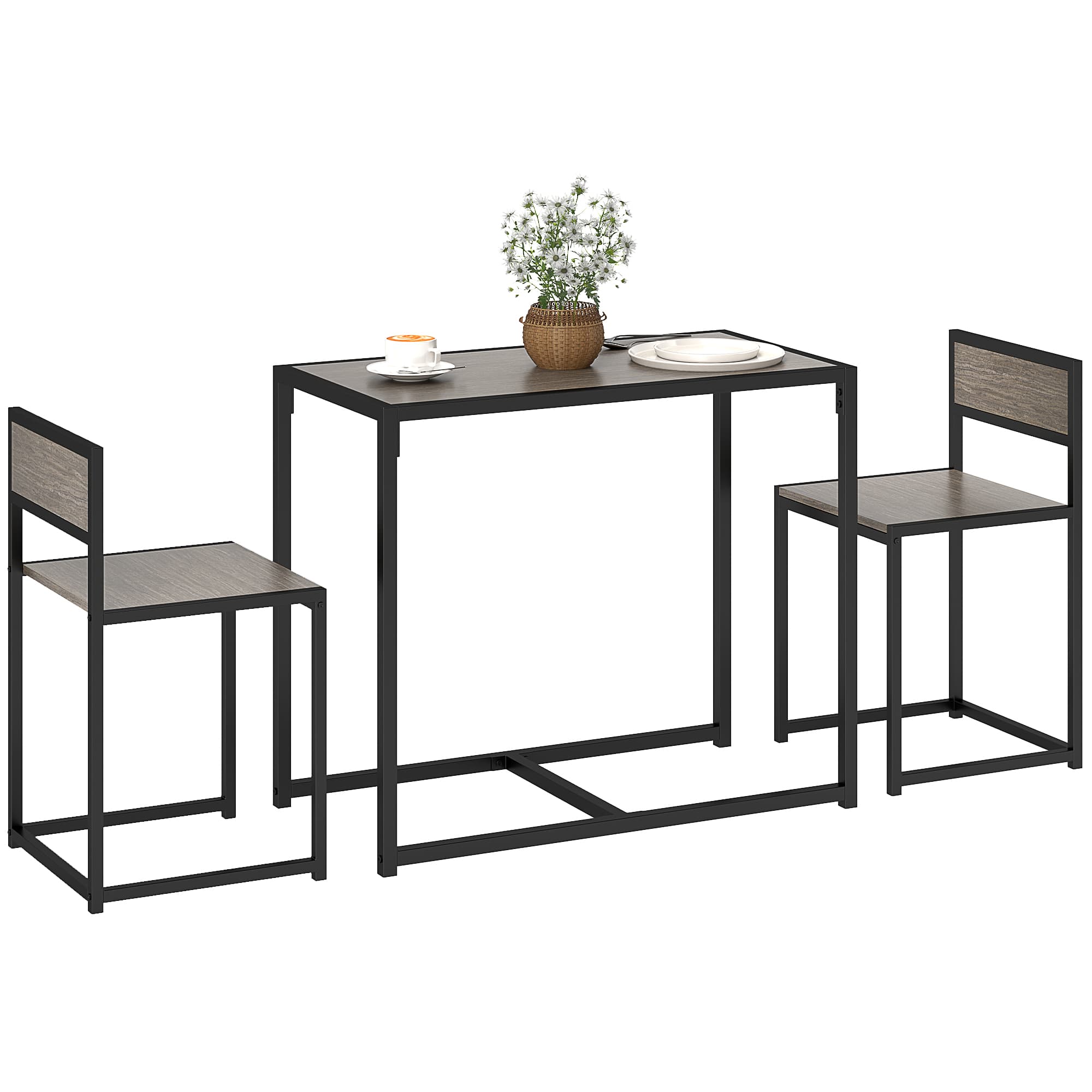 Transform Your Space with this Compact 2-Seater Dining Set - Grey