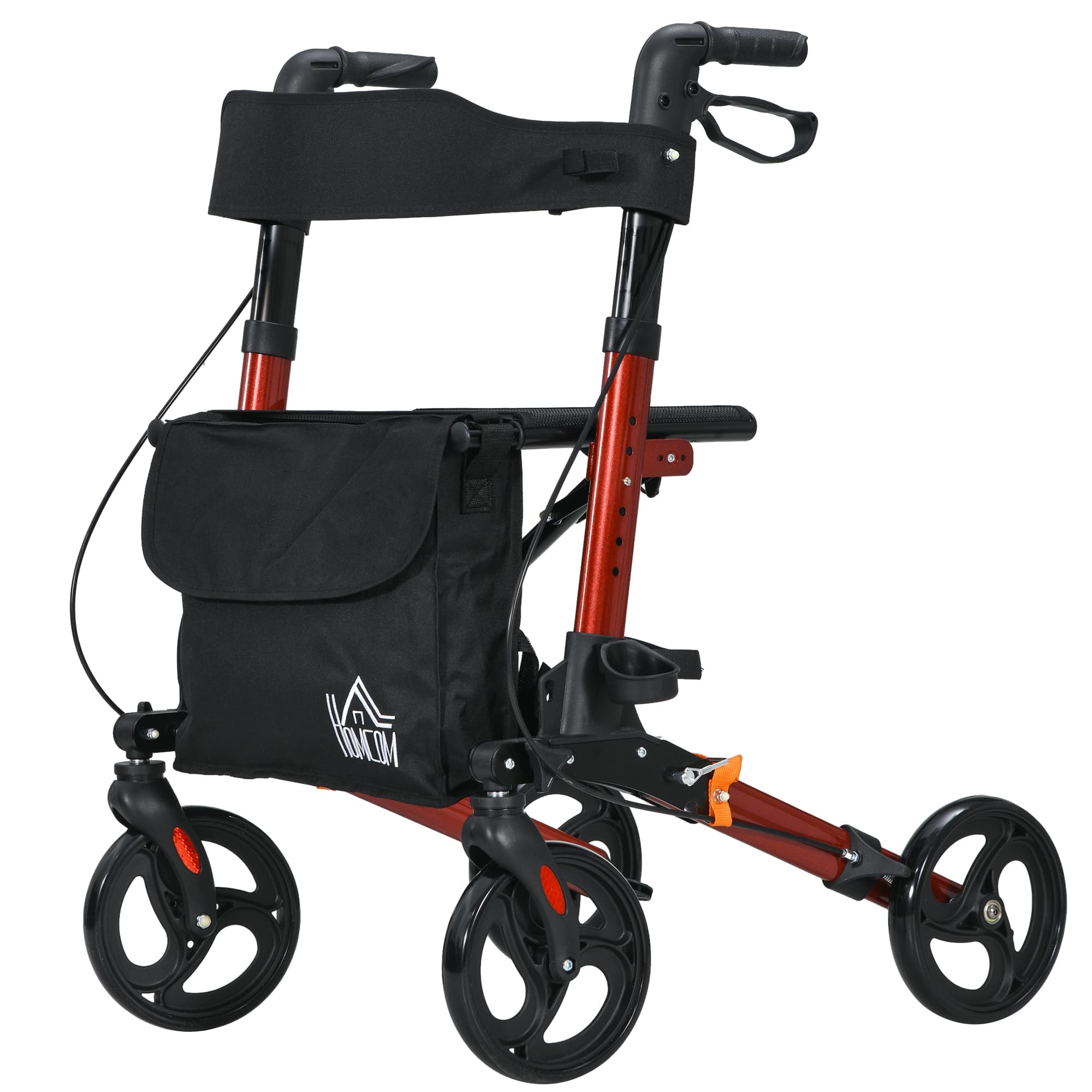 Lightweight Folding Rollator with Padded Seat, Bag, and Height Adjustment - image 9