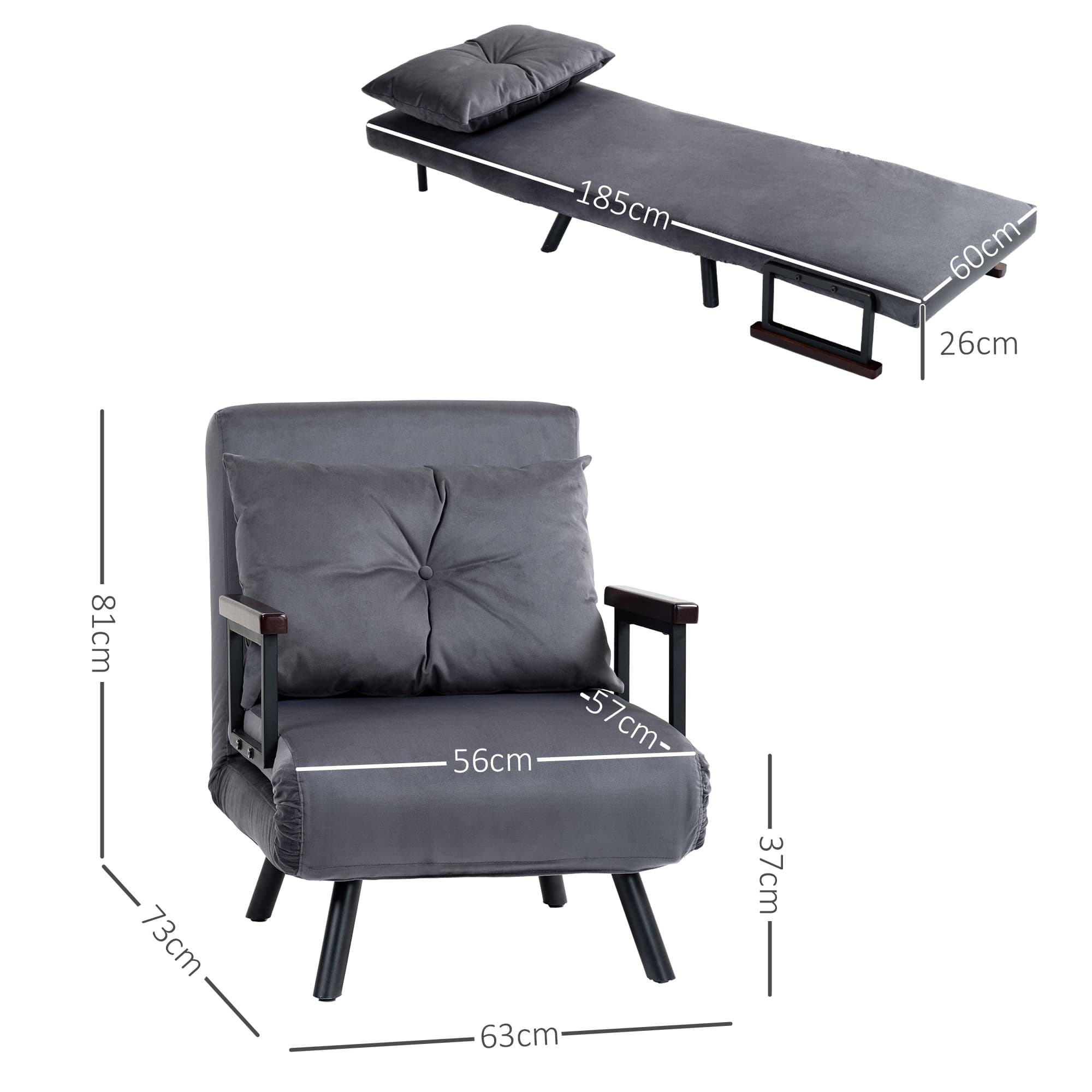 Transform Your Space with the 4-in-1 Velvet Single Chair Bed - image 5