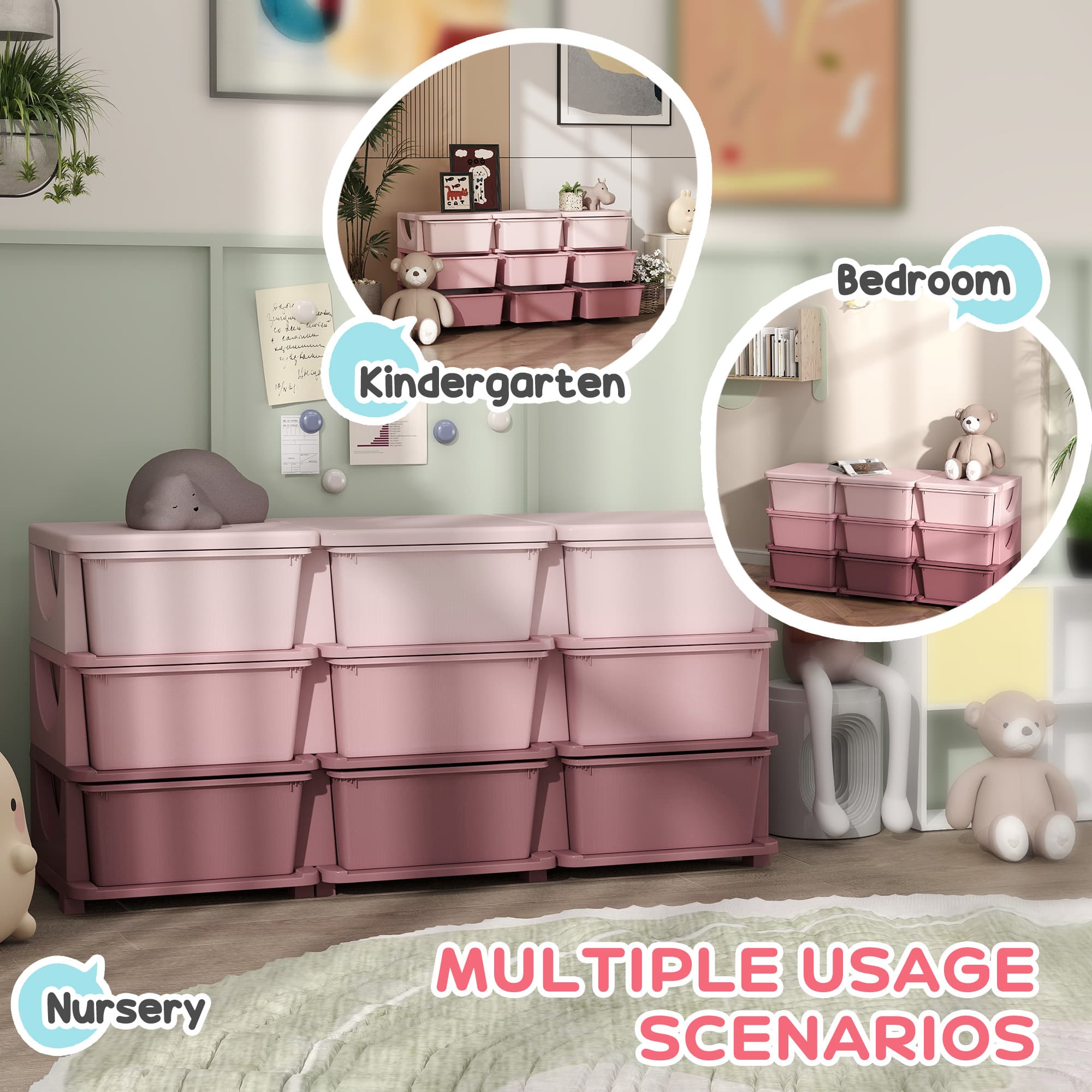 Transform Their Playroom with this Pink 9-Drawer Storage Unit - image 5
