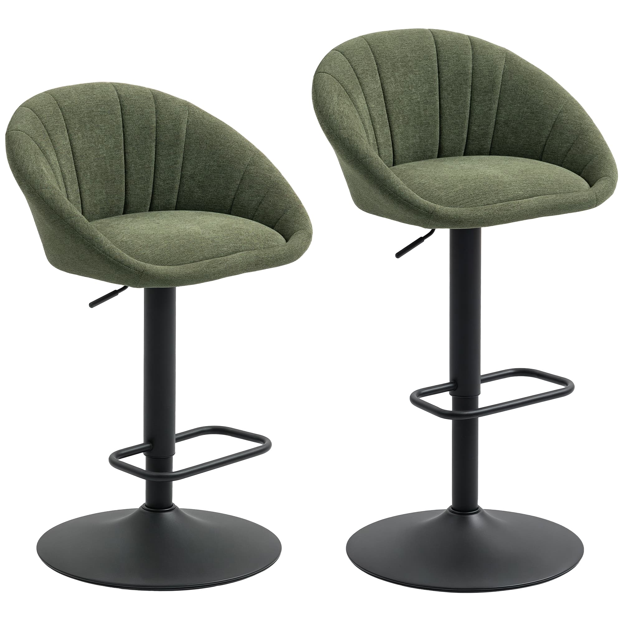 Effortless Comfort: Dark Green Adjustable Tub Bar Stools