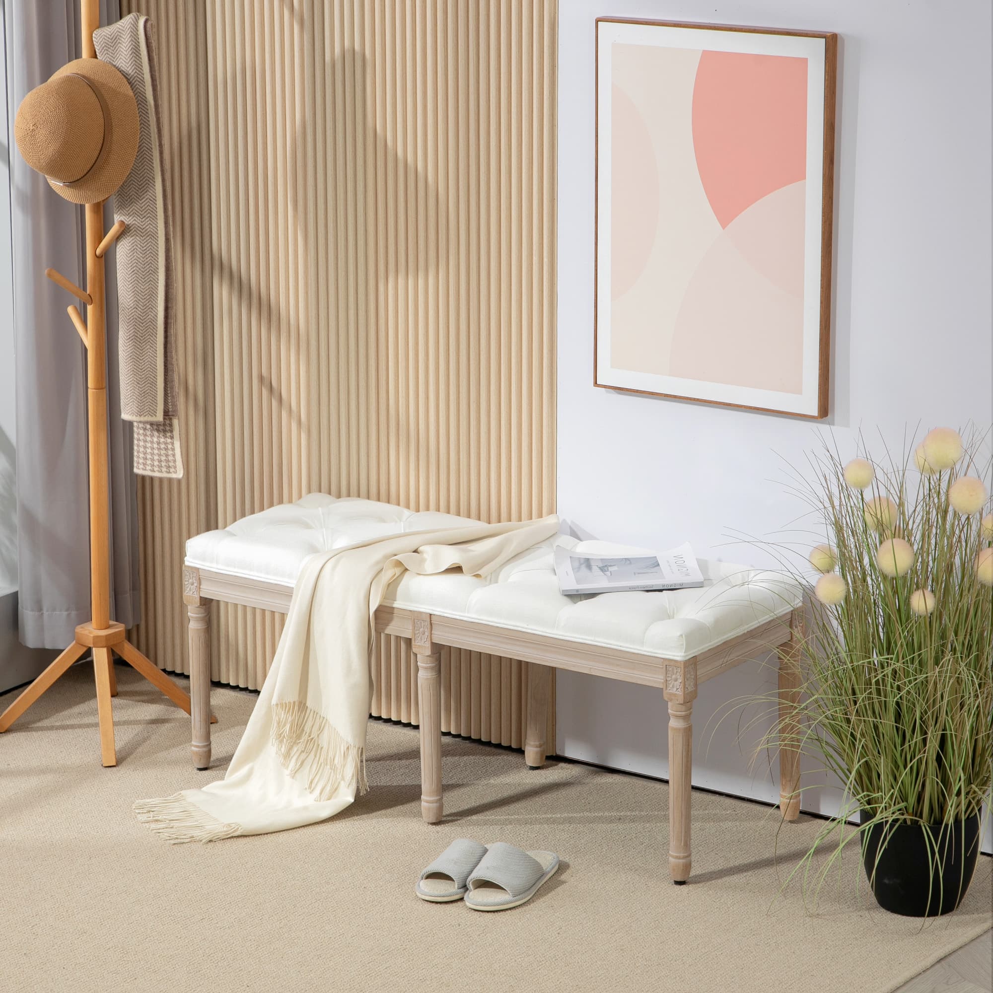 Transform Your Space with this Vintage French Cream Bench - image 5