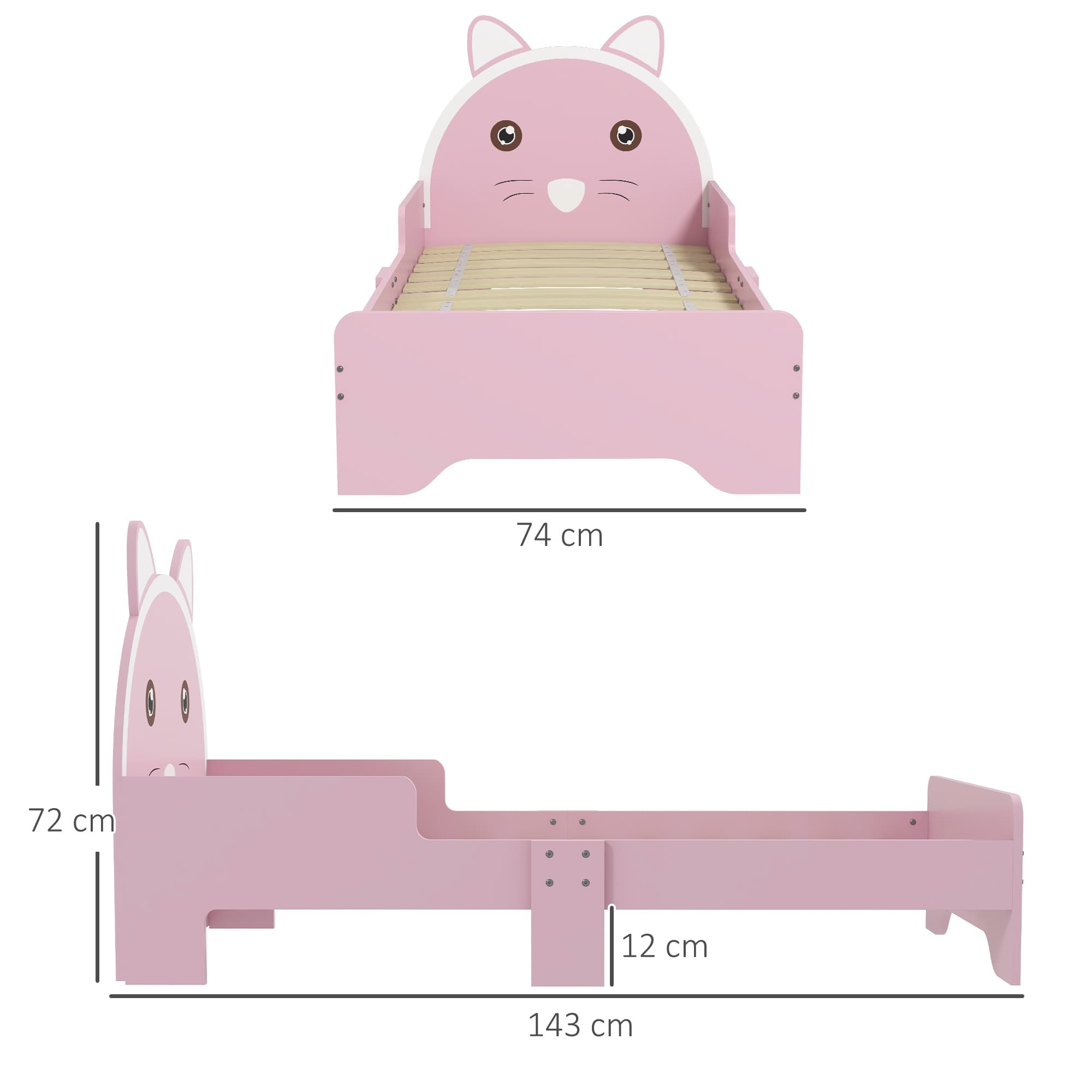 Transform Their Room with the ZONEKIZ Pink Cat Toddler Bed - image 5