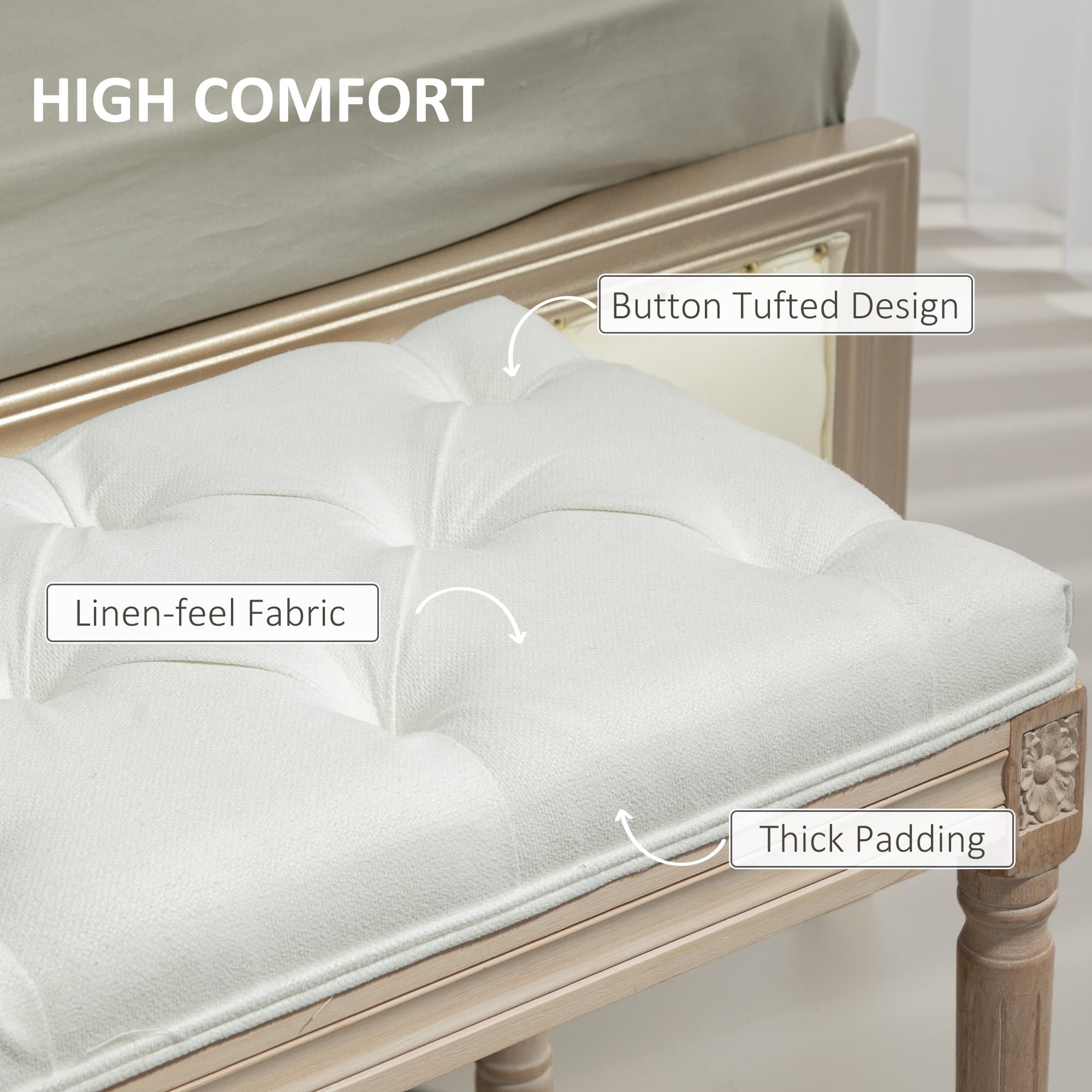 Transform Your Space with this Vintage French Cream Bench - image 1