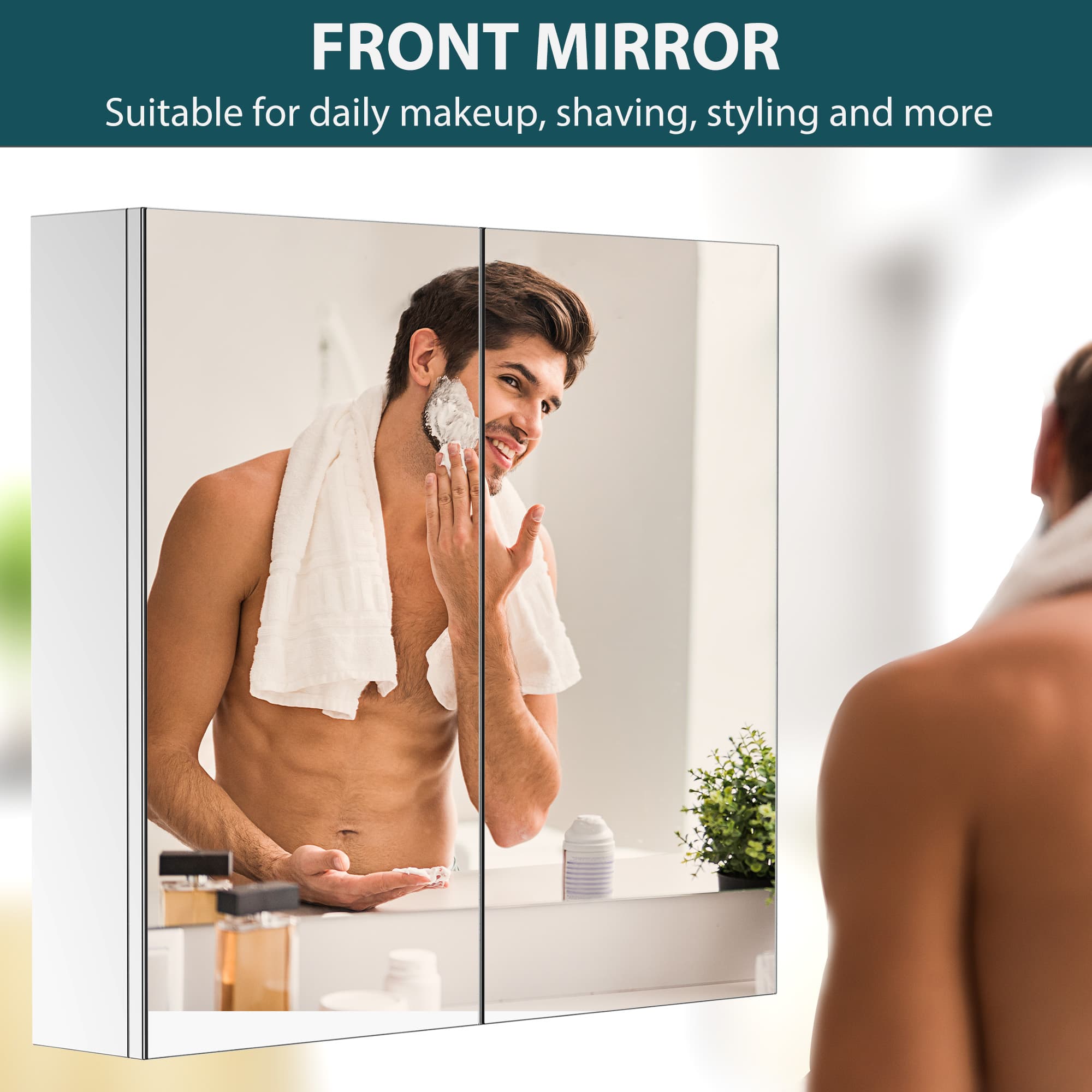 Wall-Mounted Mirror Cabinet for Bathroom Storage - image 2