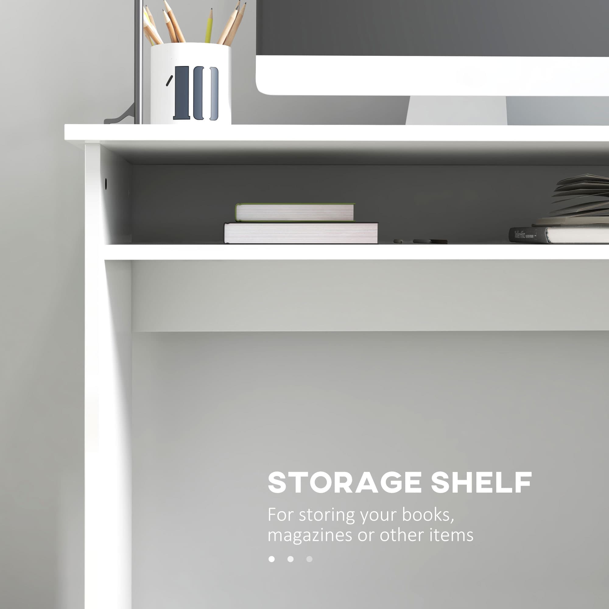 Transform Your Space with this Compact High Gloss White Desk - image 1