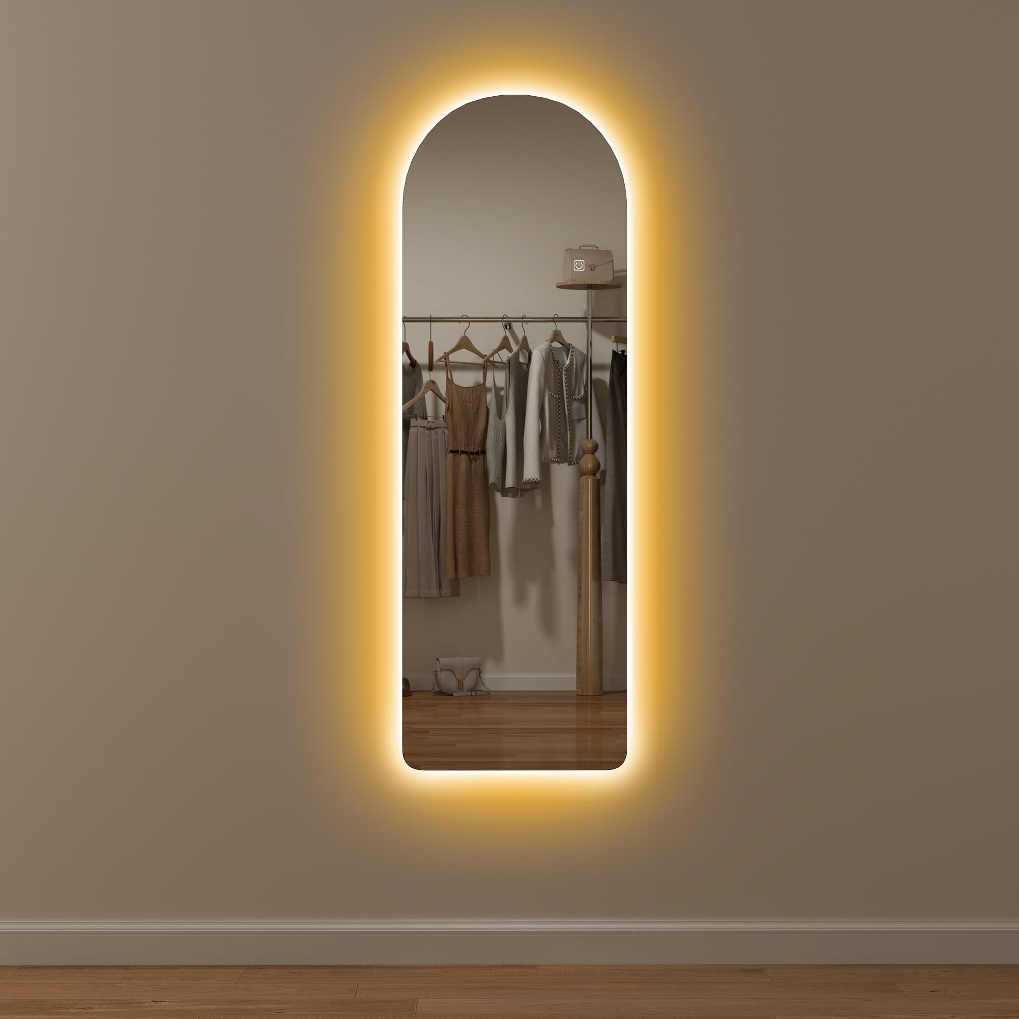 Illuminated 120x40cm Arch Mirror for Flawless Styling - Clear