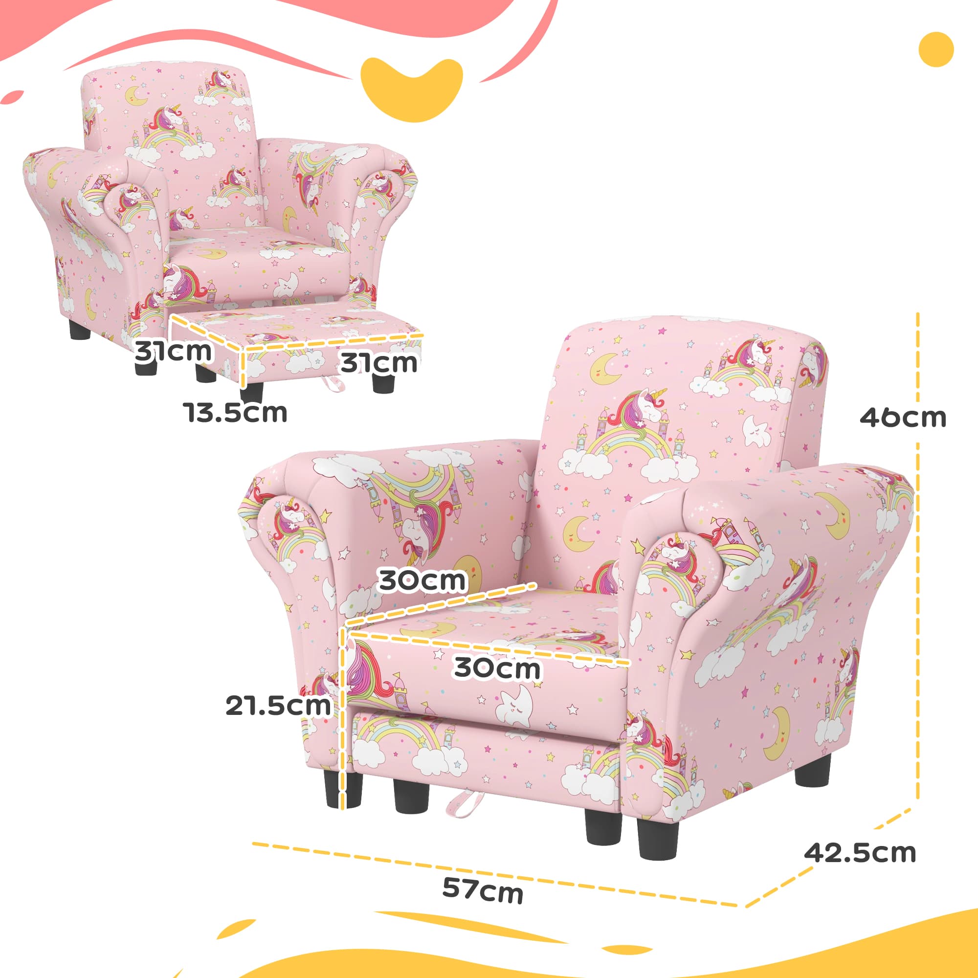 Transform Their Playroom with this Pink Unicorn Sofa Set - image 5