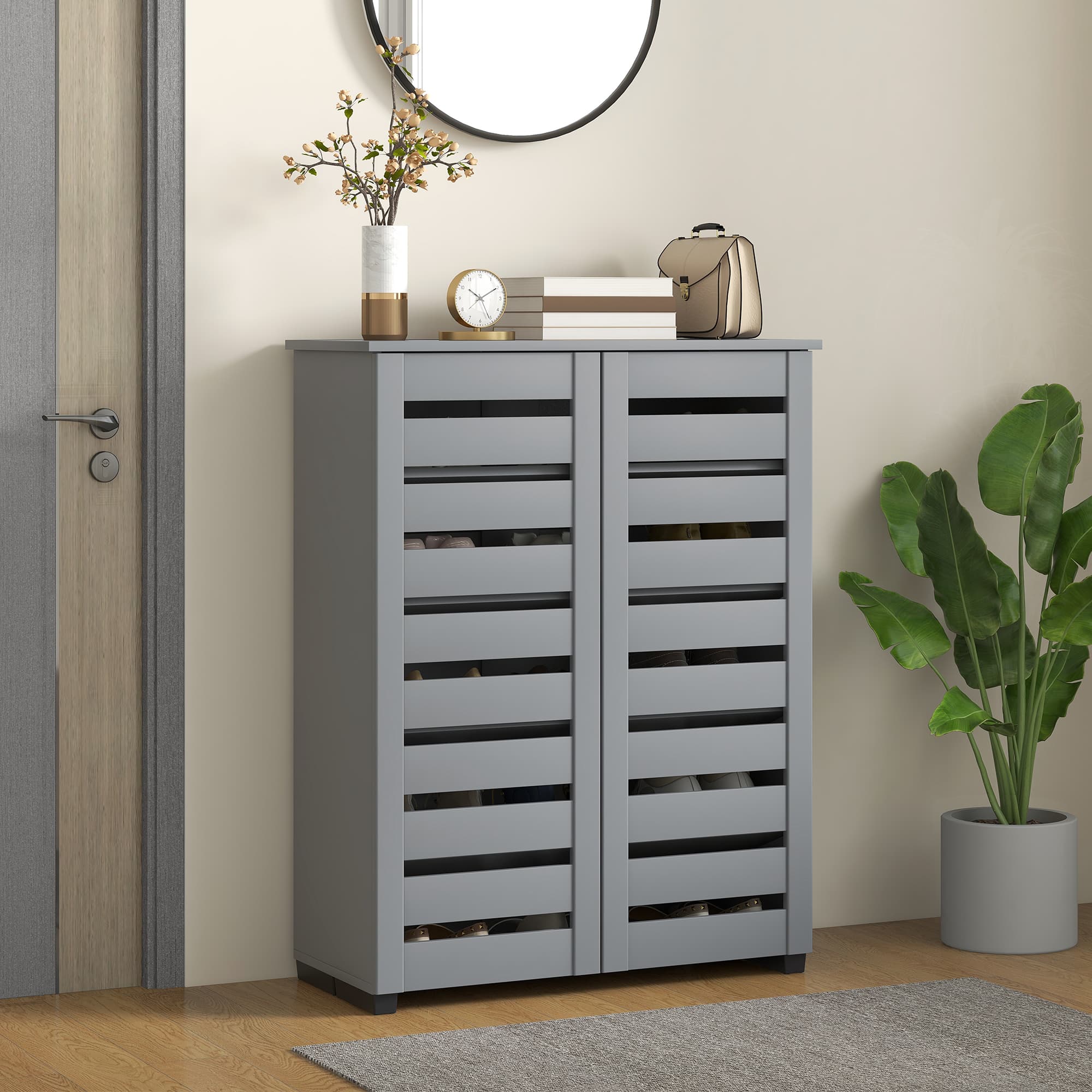 Transform Your Hallway With This Slim 5-Tier Grey Shoe Cabinet - image 3
