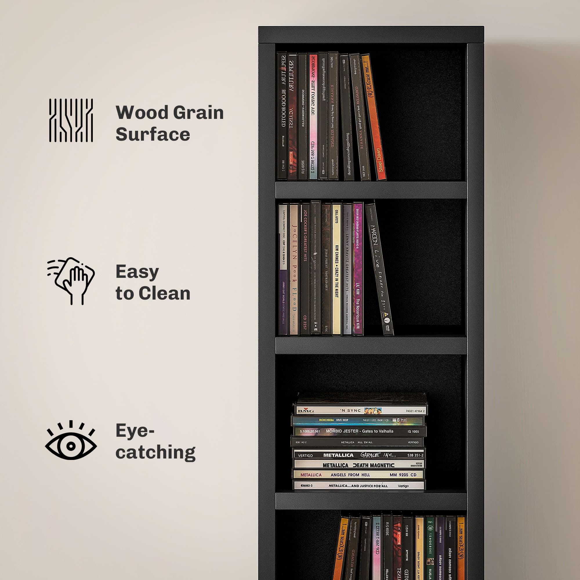 204 CD Tall Narrow Storage Tower in Black - image 1