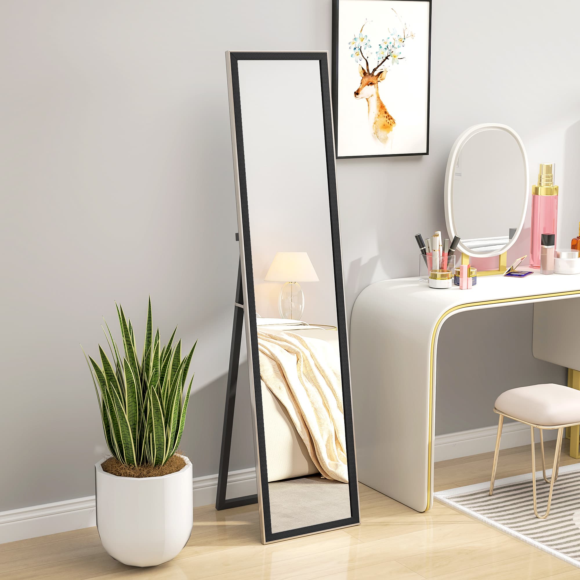 Full-Length Standing Mirror With Black Frame – 157cm - image 5