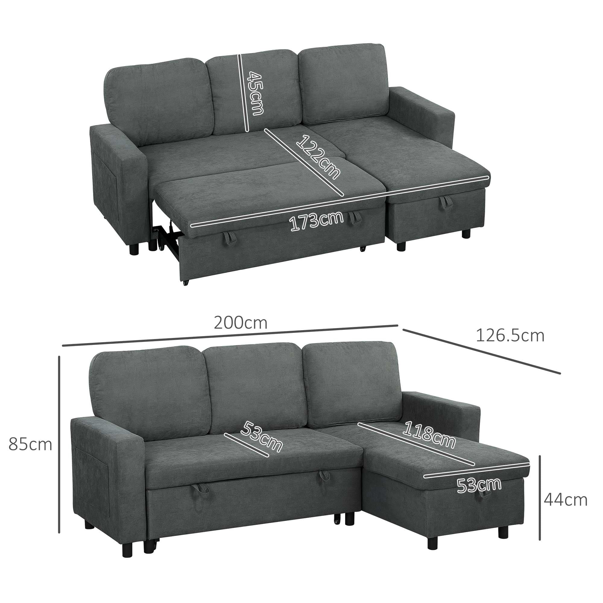 Transform Your Space with this Charcoal Grey Sofa Bed - image 5