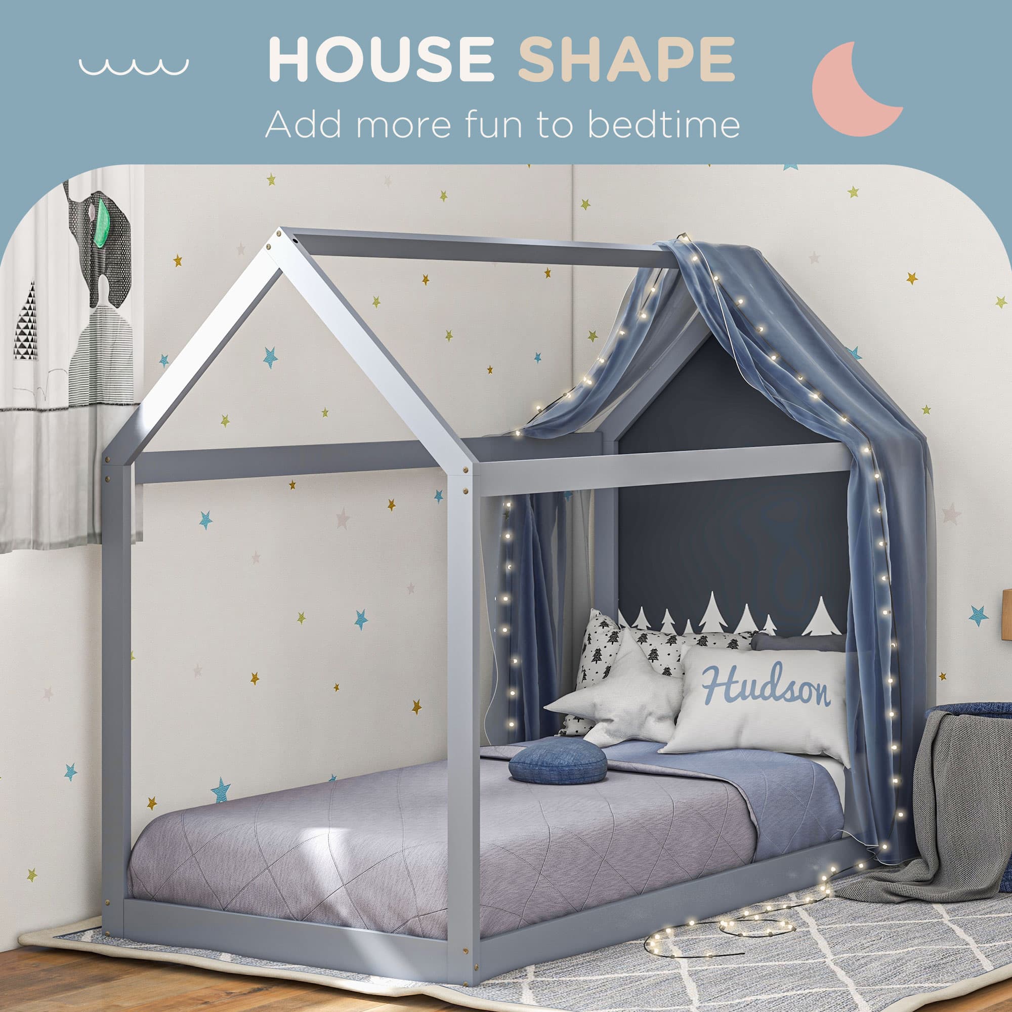 Grey Pine House Bed Frame — Single 90 x 190 cm - image 5