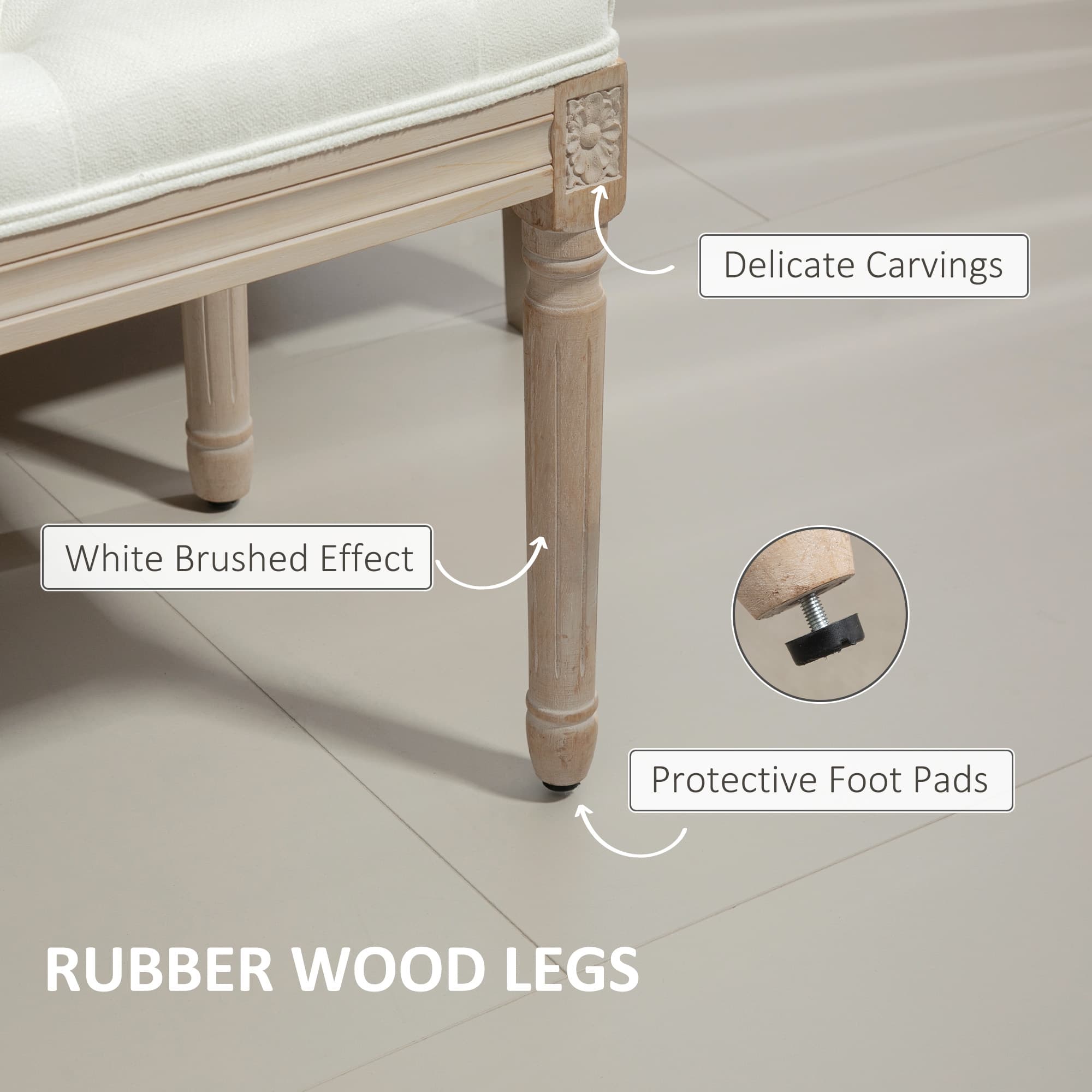 Transform Your Space with this Vintage French Cream Bench - image 2