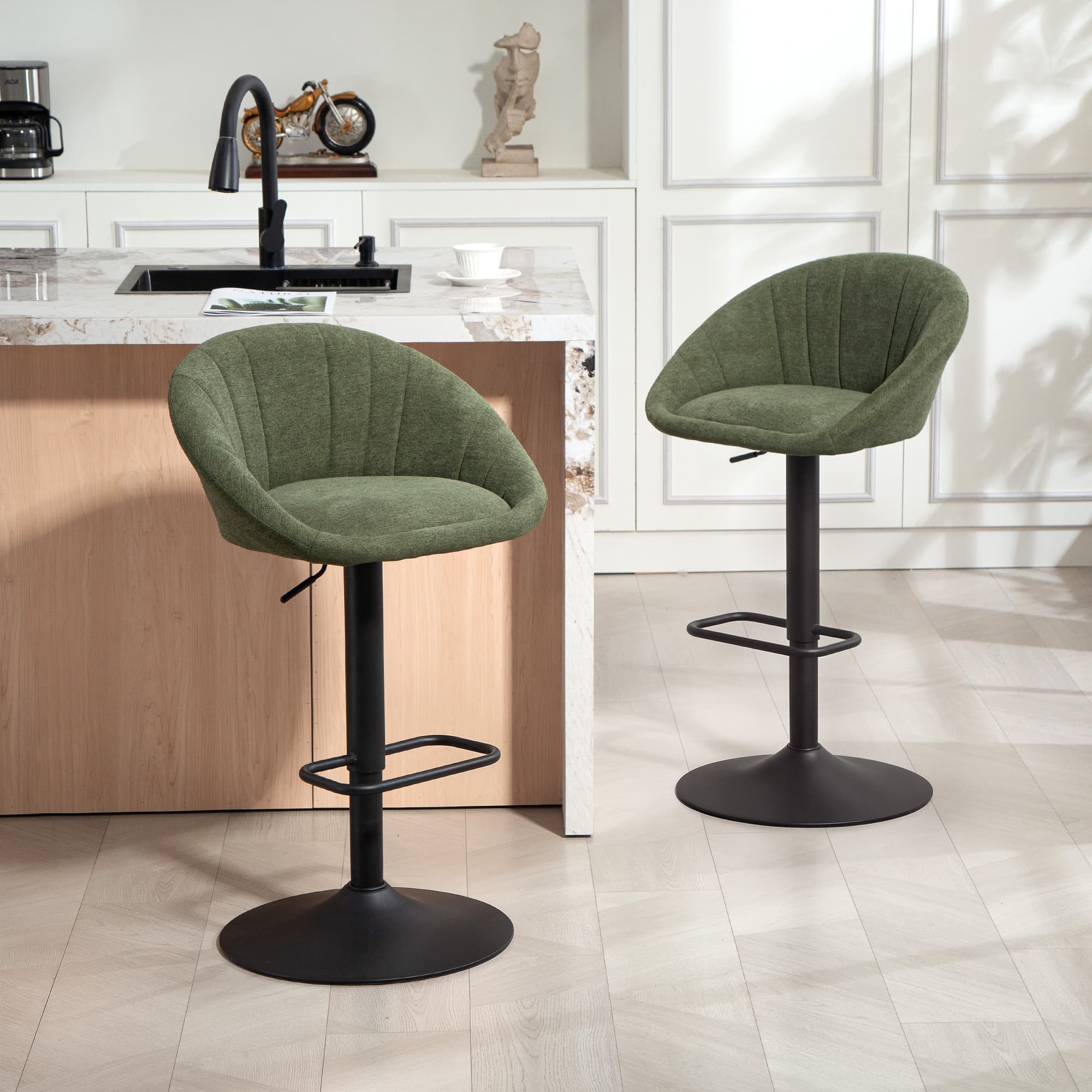 Effortless Comfort: Dark Green Adjustable Tub Bar Stools - image 3