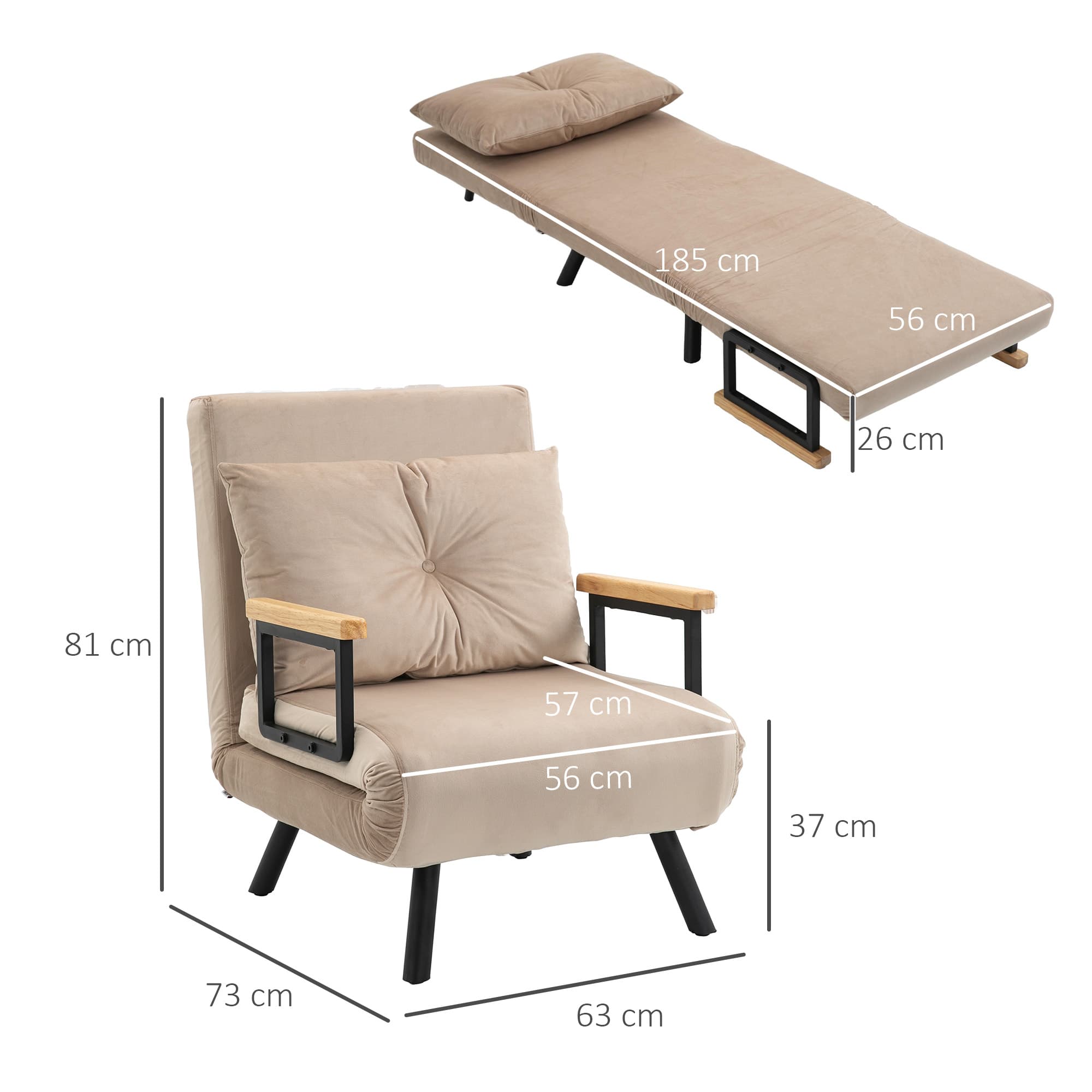Transform Your Space with this 4-in-1 Velvet Chair Bed - image 1