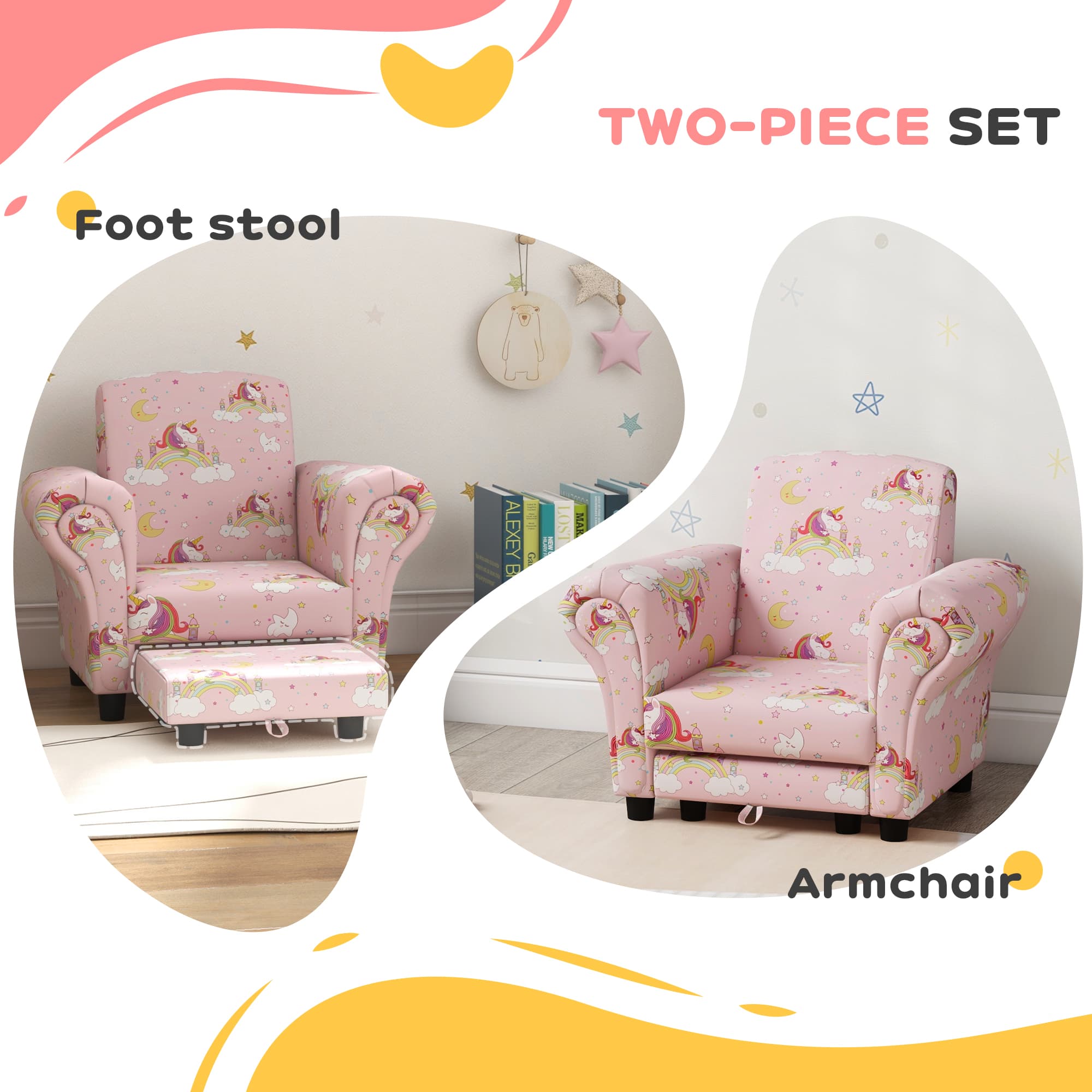 Transform Their Playroom with this Pink Unicorn Sofa Set - image 1