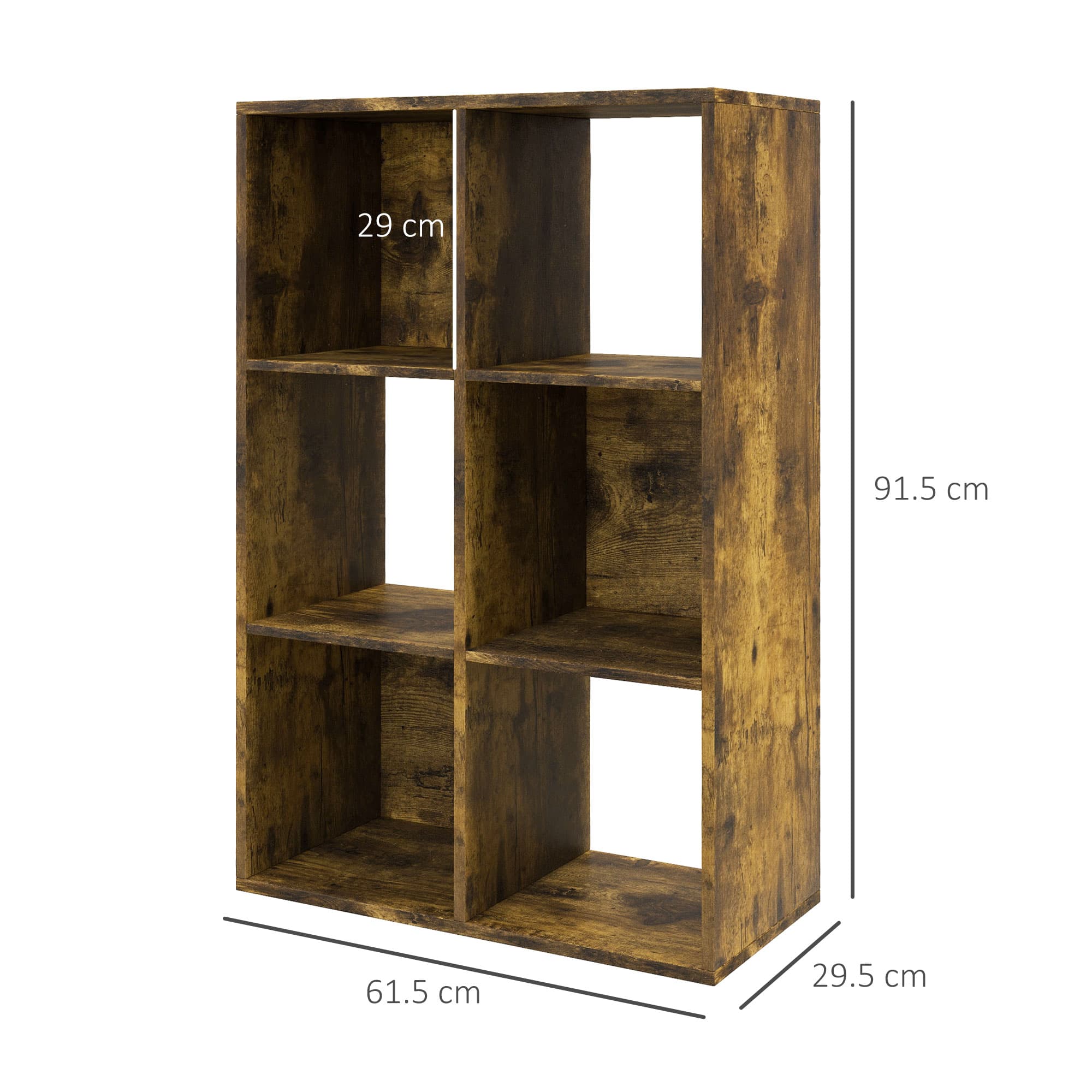 Versatile Six-Cube Storage in a Warm Rustic Brown - image 2