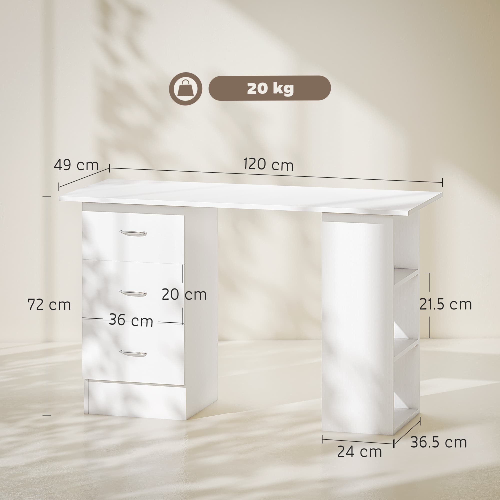 Transform Your Workspace with this Modern White Desk - image 3