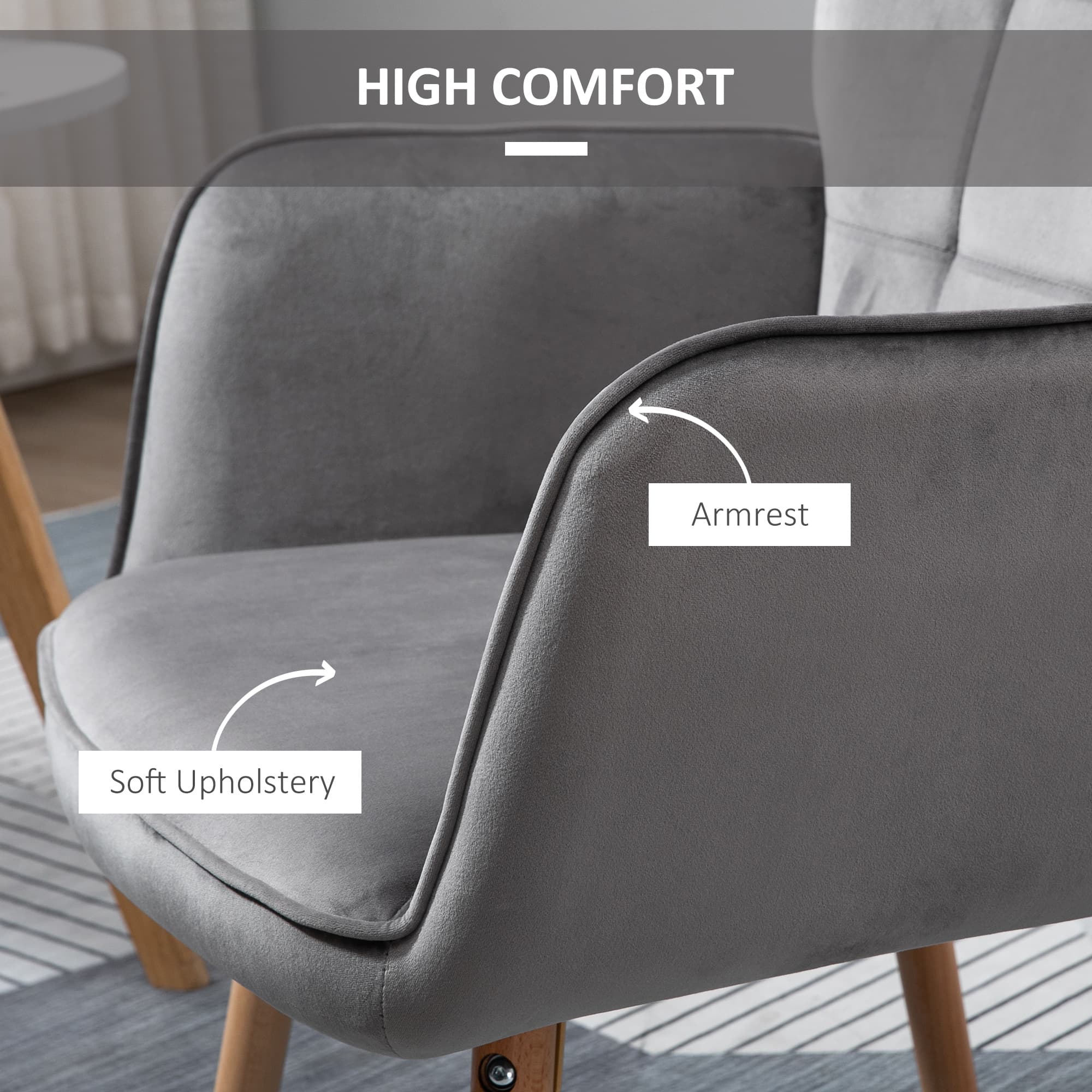 Transform Your Space with Grey Velvet Wingback Armchairs - image 2