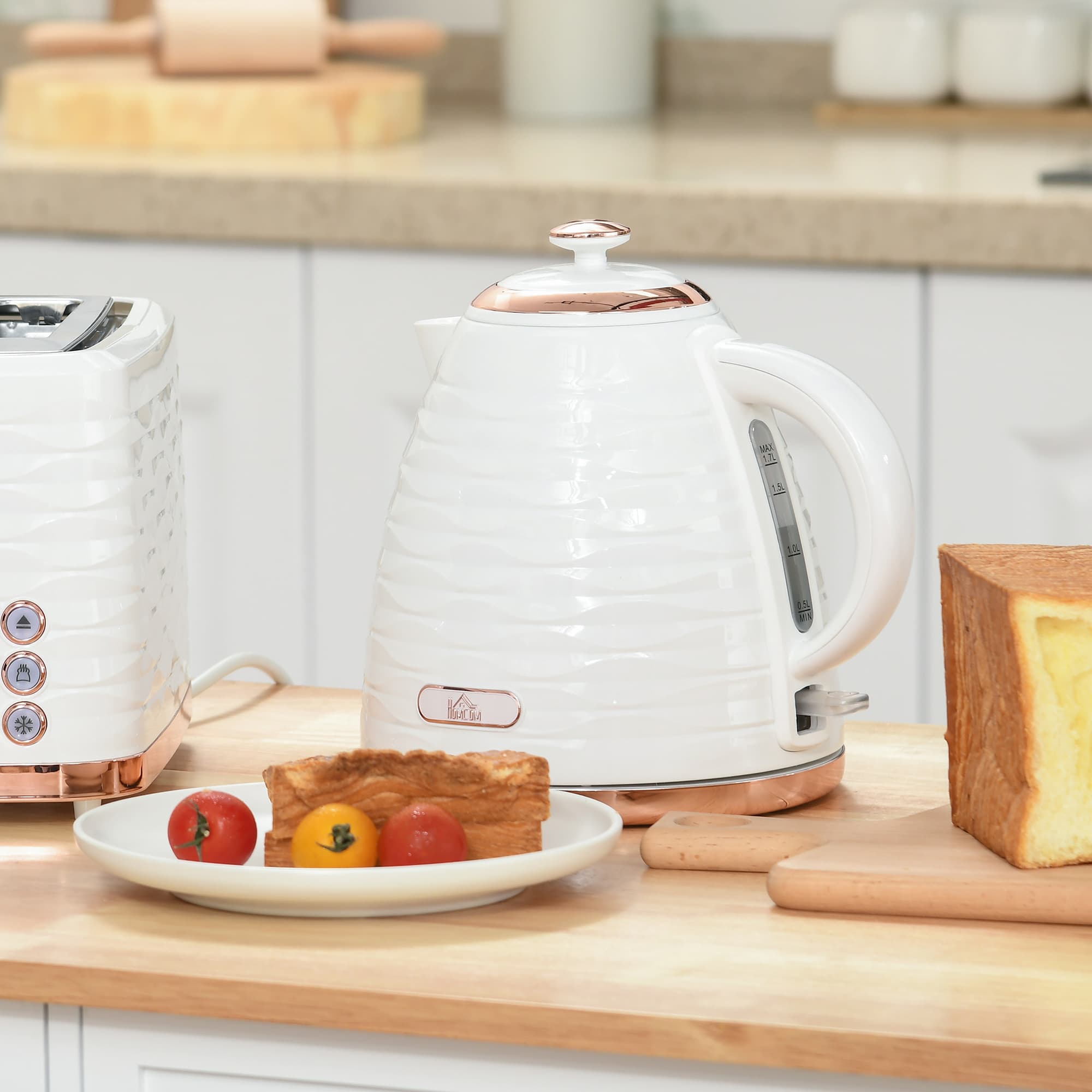 Cream 3kW Rapid Boil Kettle with Rose Gold Detail - image 9