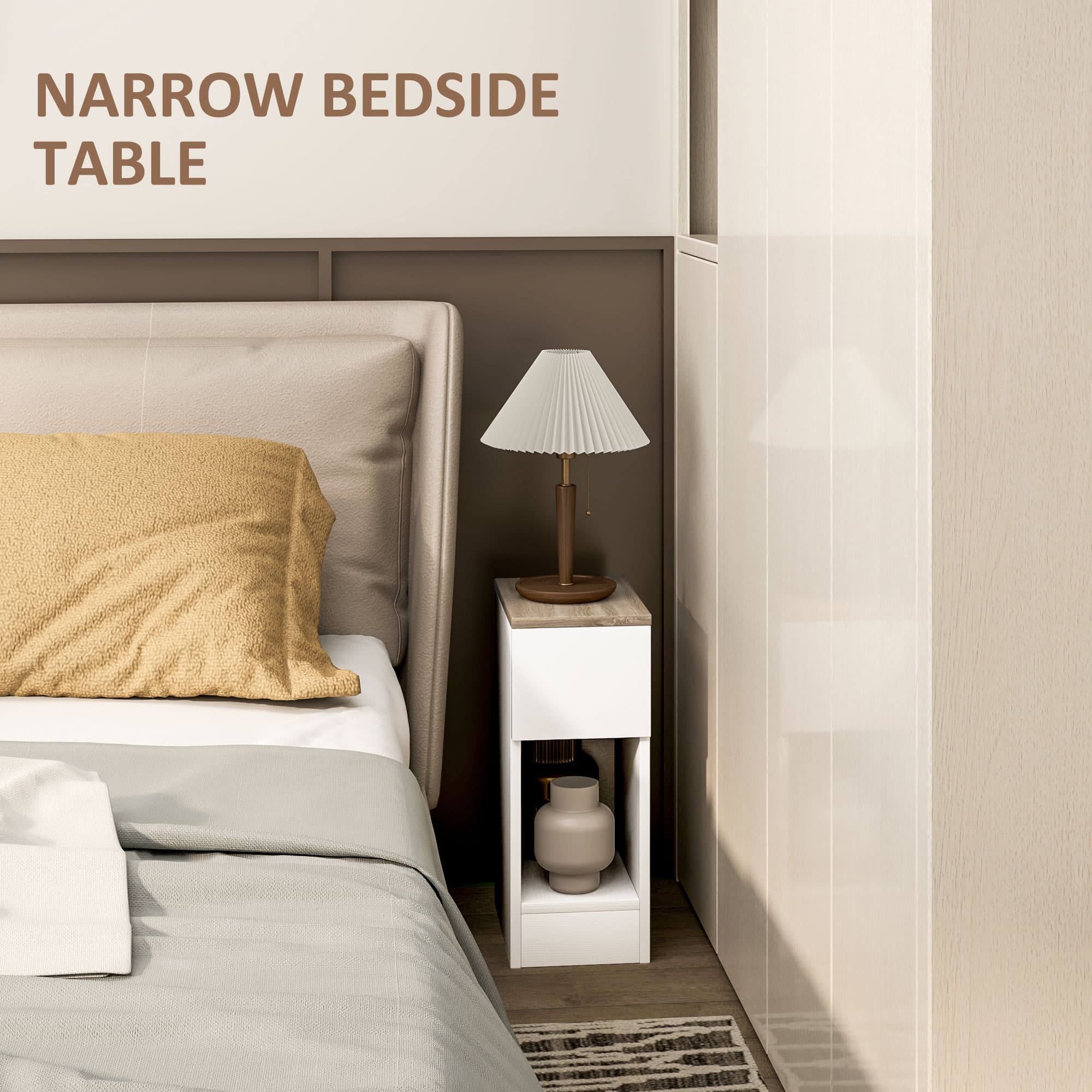 Transform Your Space with Two Slim White Bedside Tables - image 3