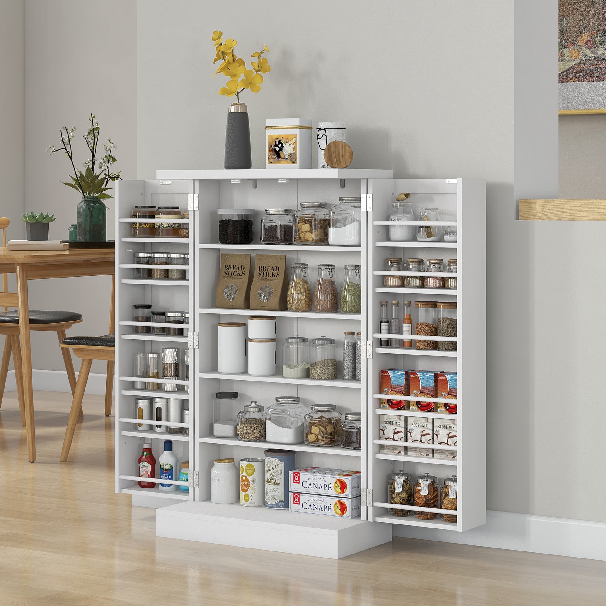 White Kitchen Pantry Cabinet for Everyday Storage - image 8