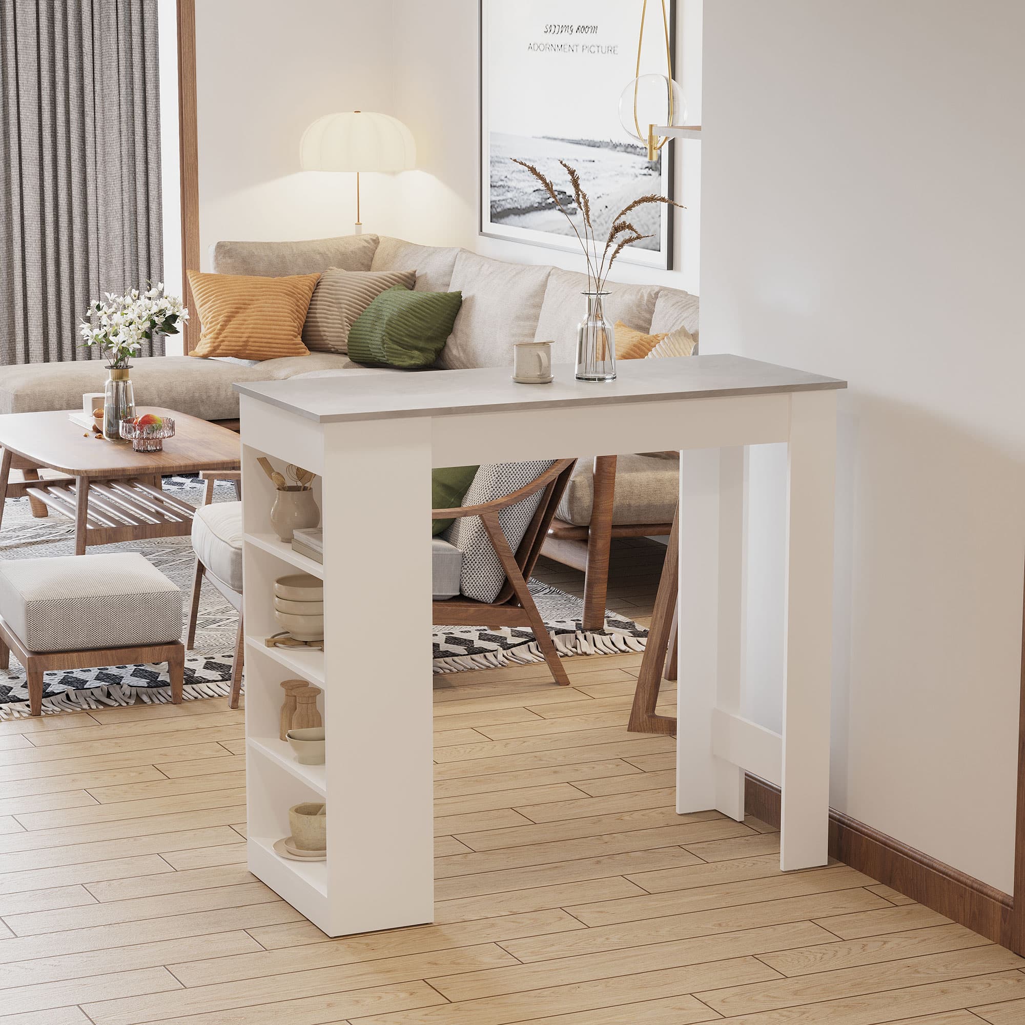 Transform Your Space with this Grey Storage Bar Table - image 4