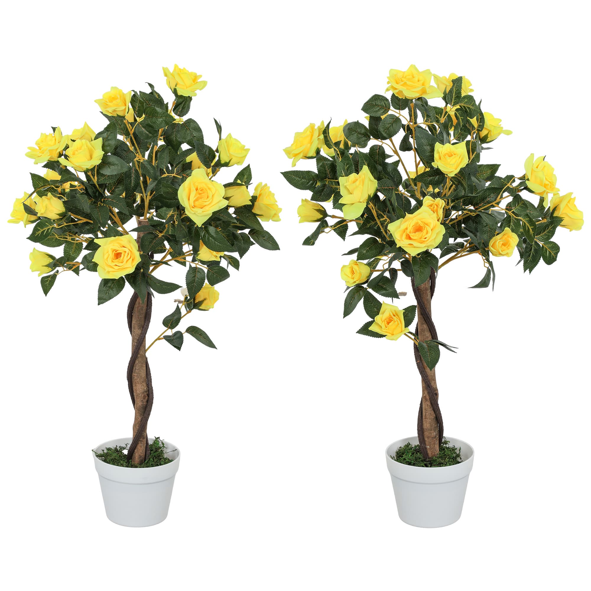 Transform Your Space with 90cm Artificial Yellow Rose Plants - Yellow  Green