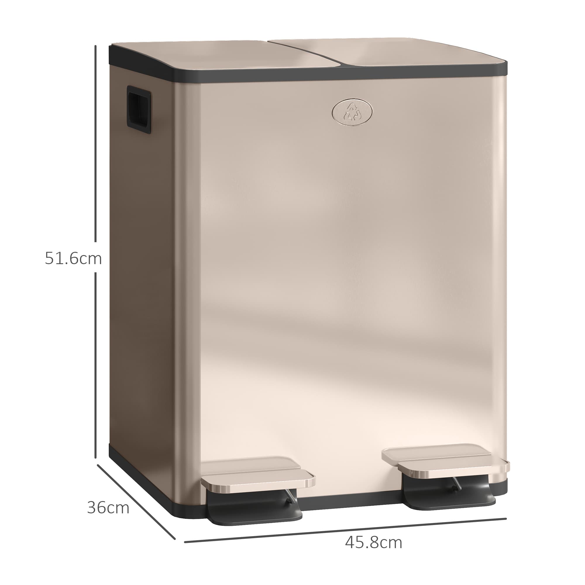 Transform Your Kitchen with this 40L Gold Dual Recycling Bin - image 2