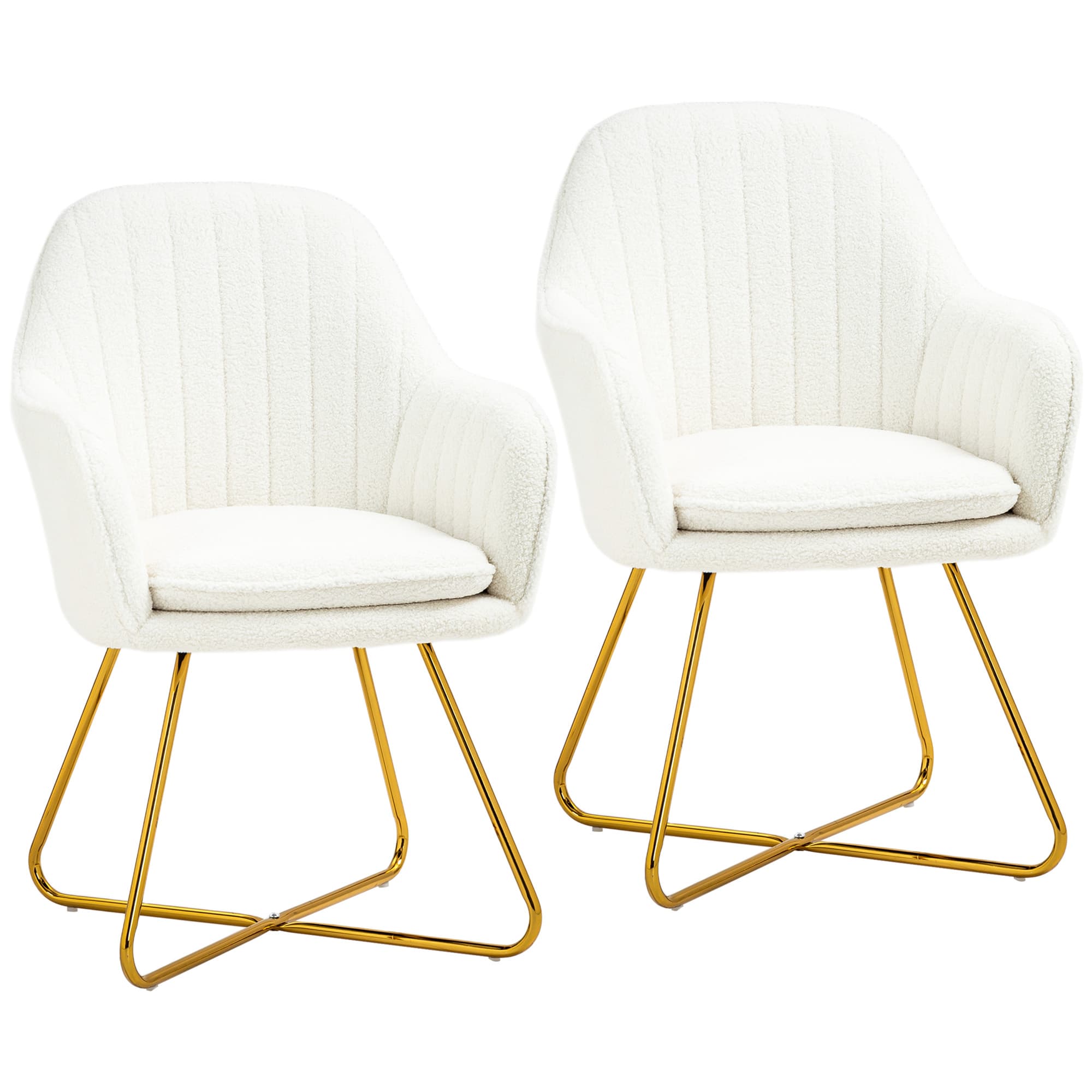 Transform Your Dining Space with Cream Sherpa Chairs - Cream