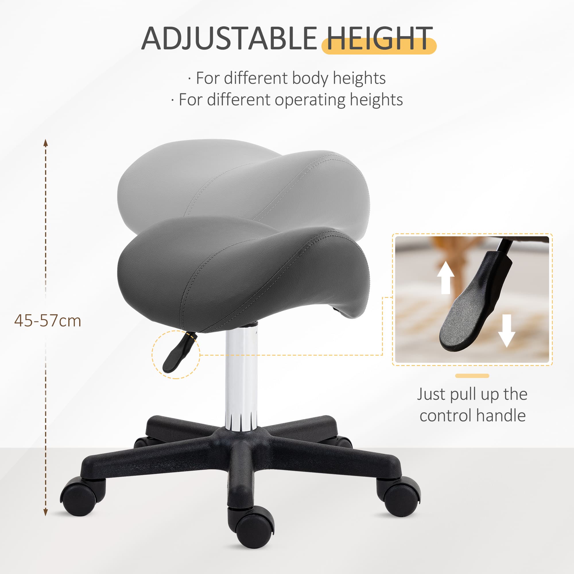 Grey Saddle Stool for Beauty, Spa and Studio Work - image 6