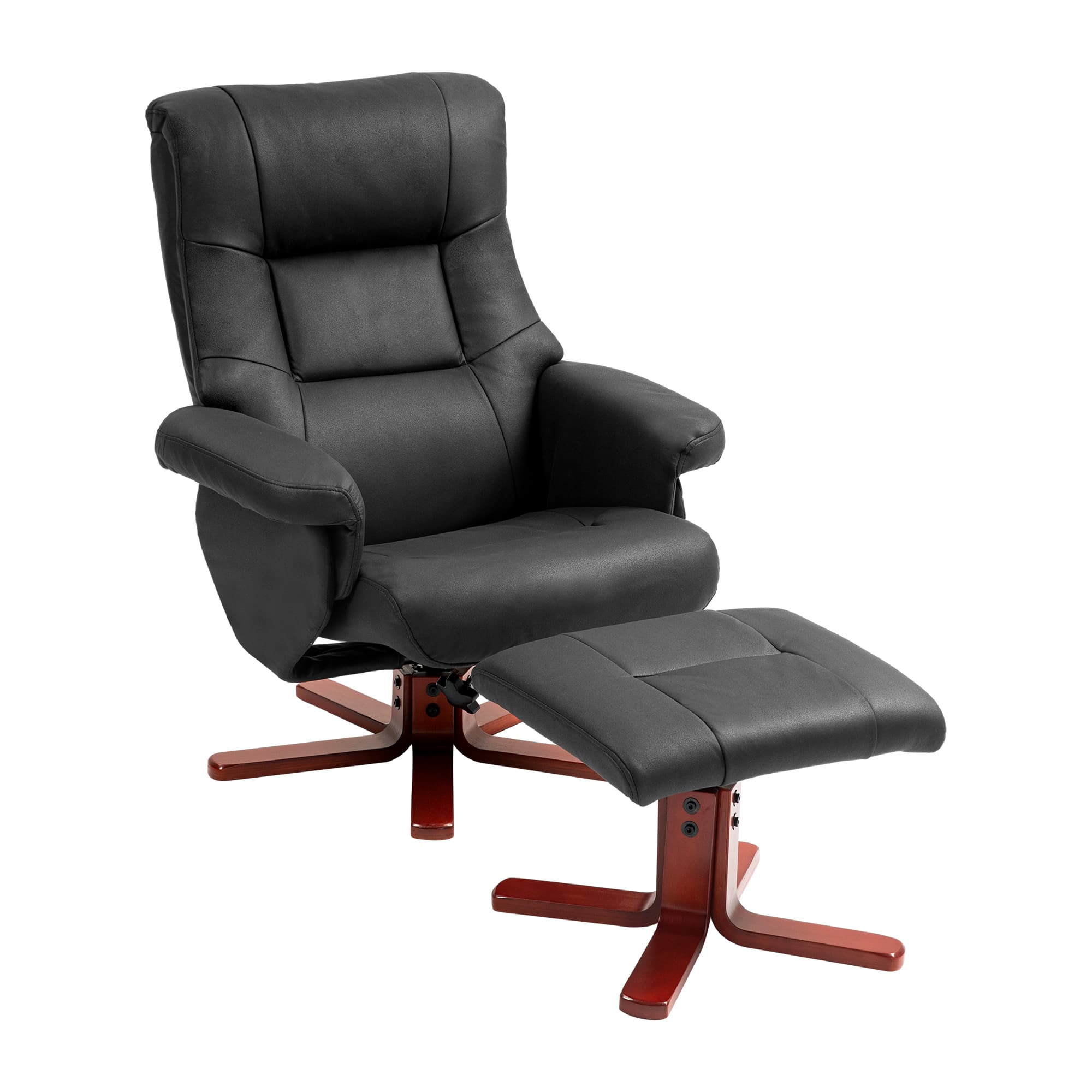 Transform Your Lounge with this Black Recliner & Footstool Set - Black