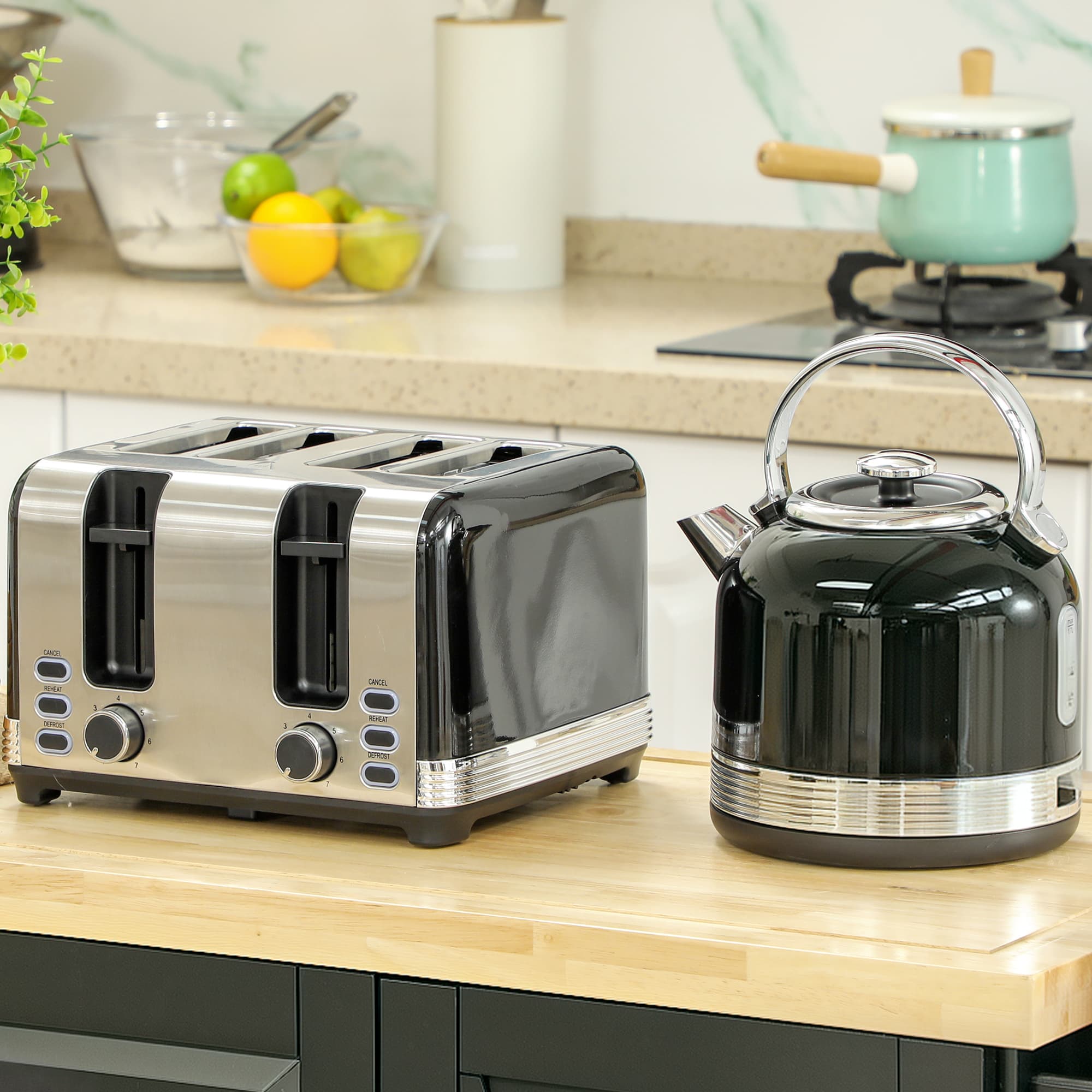 Transform Mornings with this Sleek Black Kettle & Toaster Set - image 3