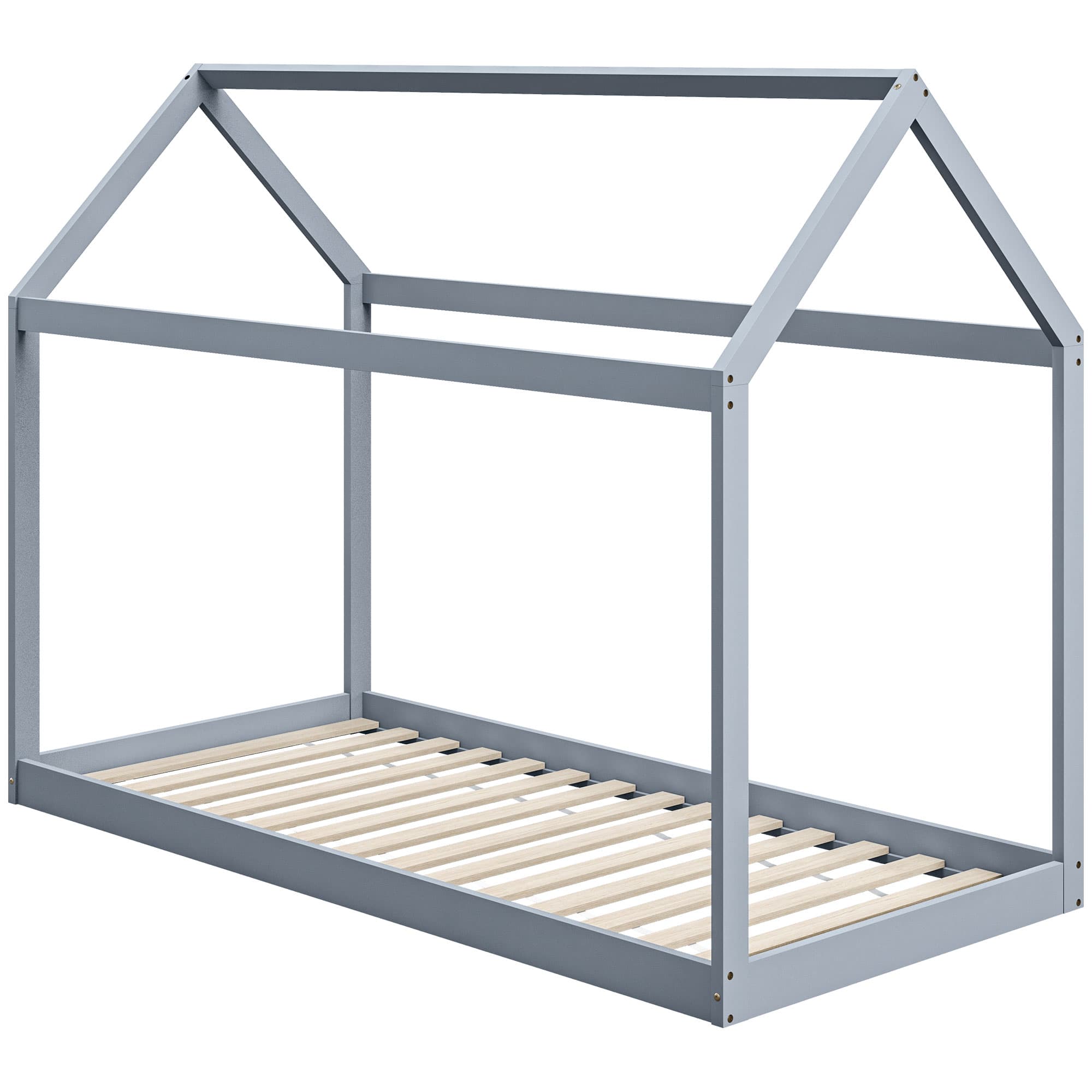 Grey Pine House Bed Frame — Single 90 x 190 cm - Grey