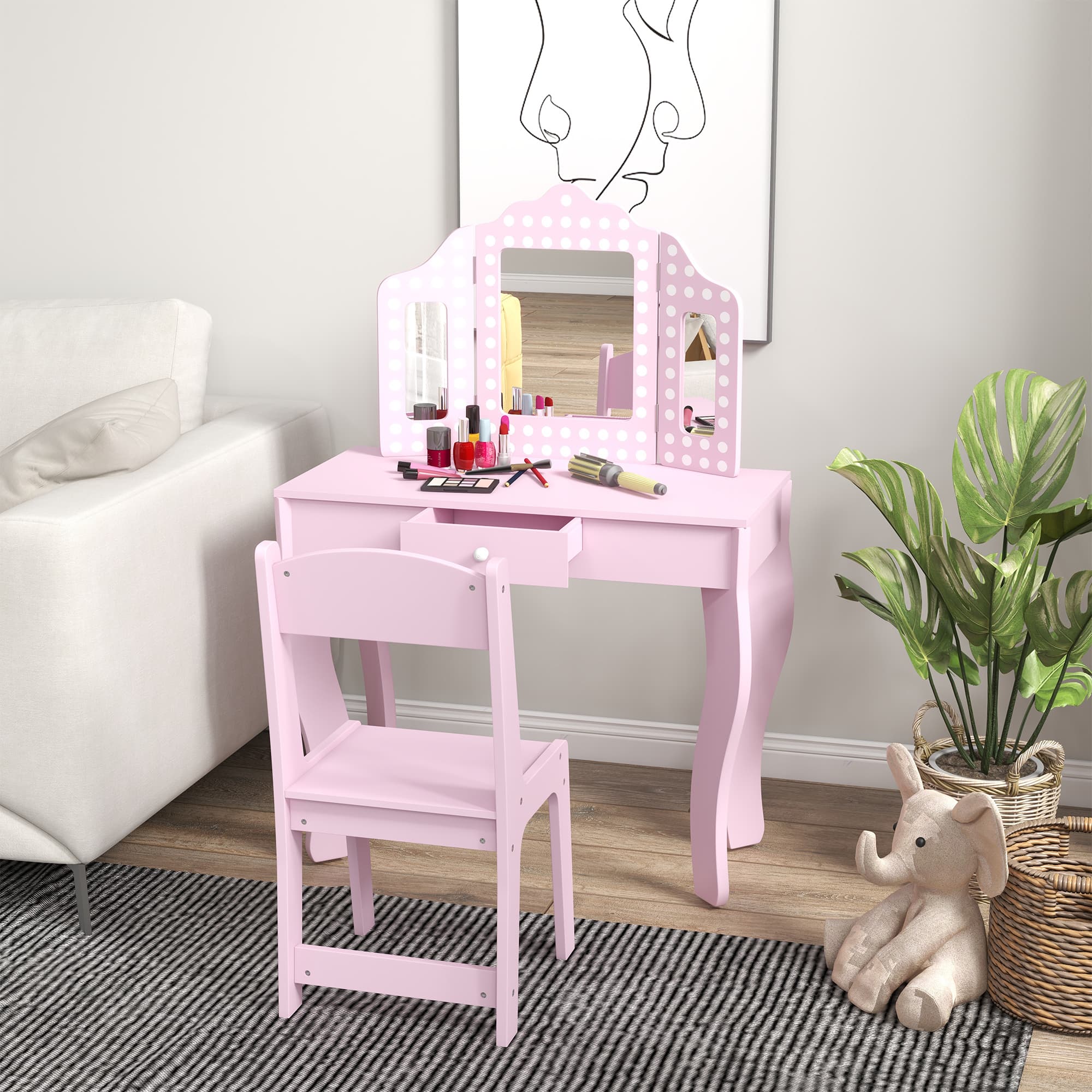 Transform Their Playroom with this Pink Kids Dressing Table - image 4